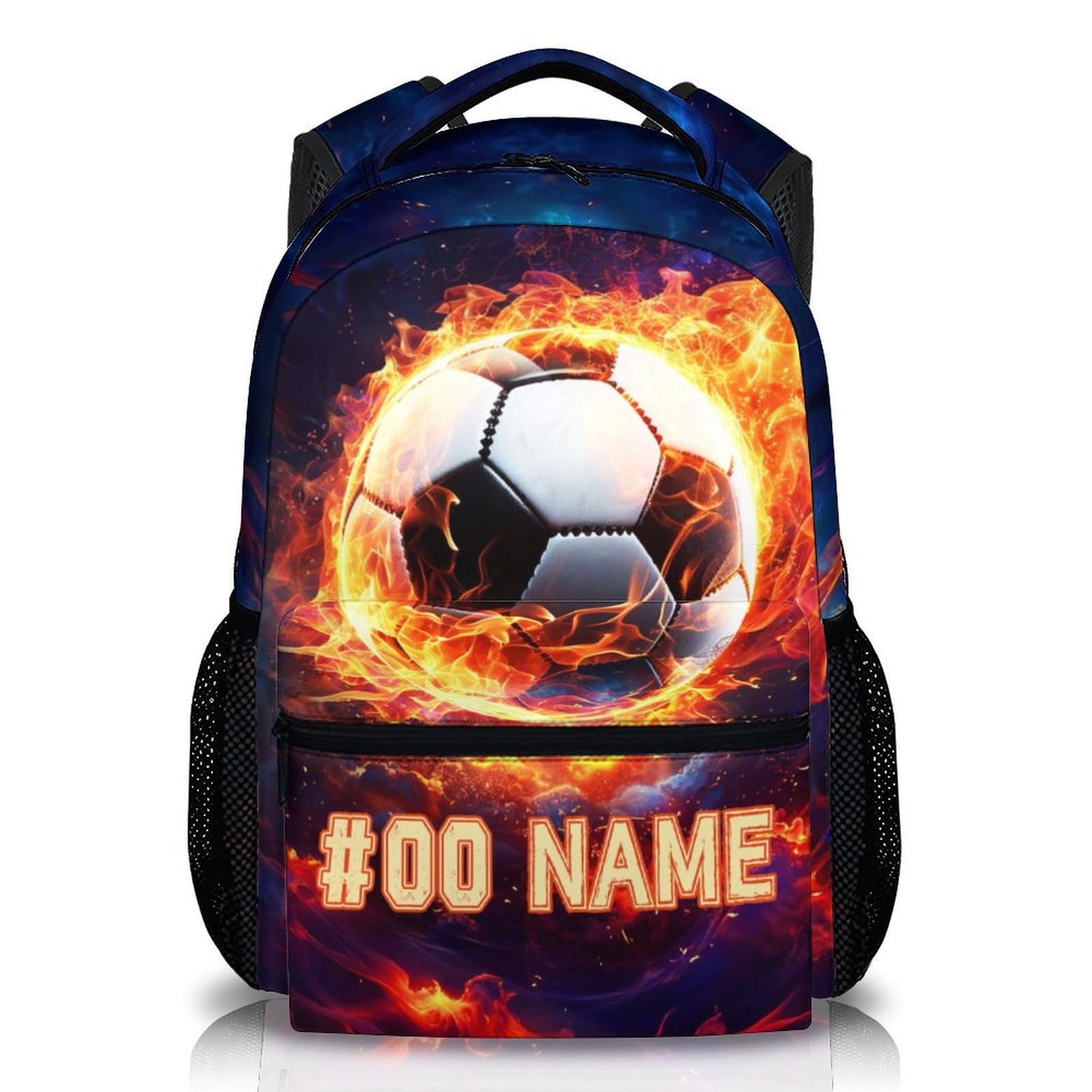 Custom Soccer Backpack for Boys Kids - 17 Inch Personalized Sports Backpack for Kindergarten Preschool Primary - Durable Soccer Bookbag for School
