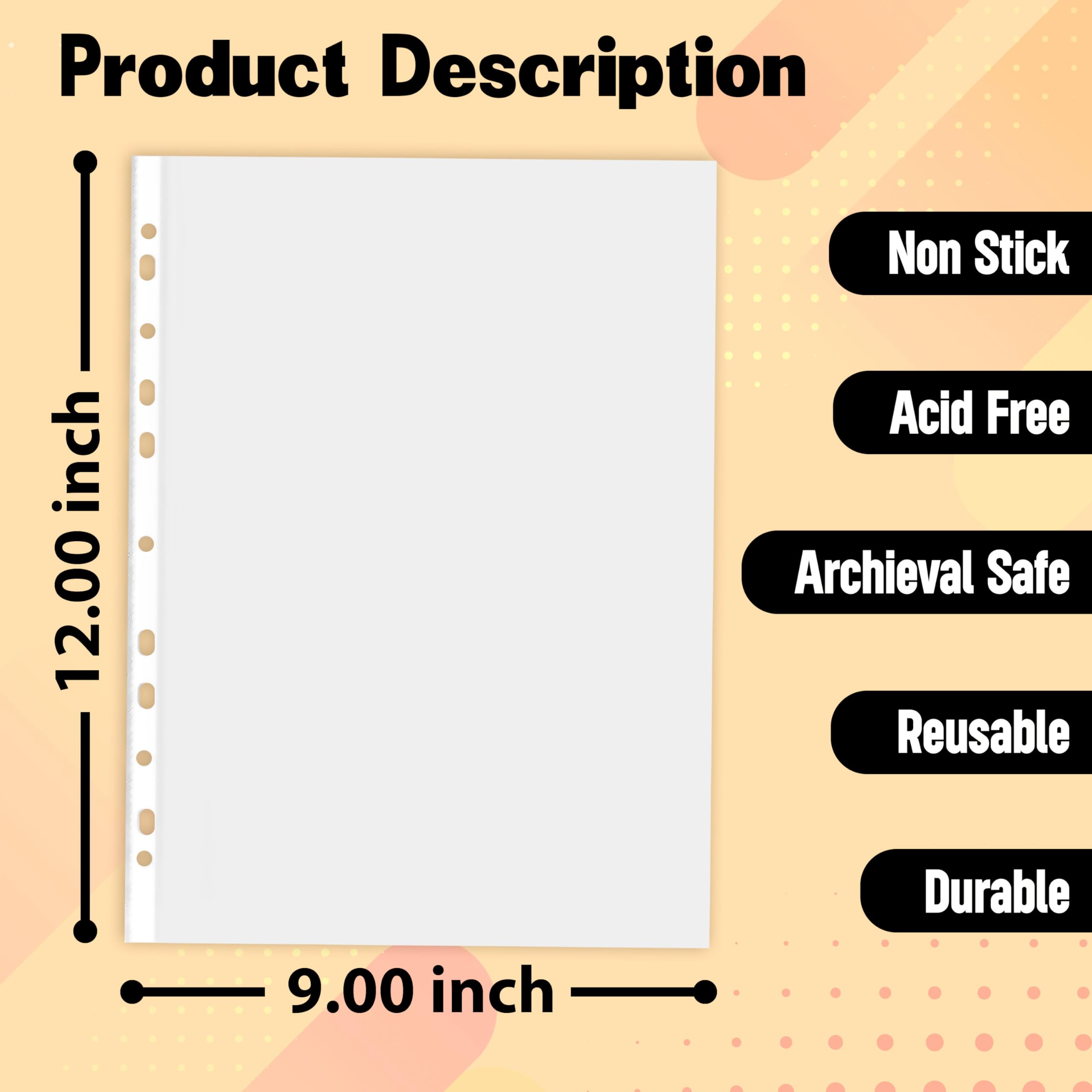 Flybuyhub - Fundas de plástico transparente impermeables de 150 micras para protector de documentos, 11 agujeros perforados, tamaño A4, juego de 50 fundas