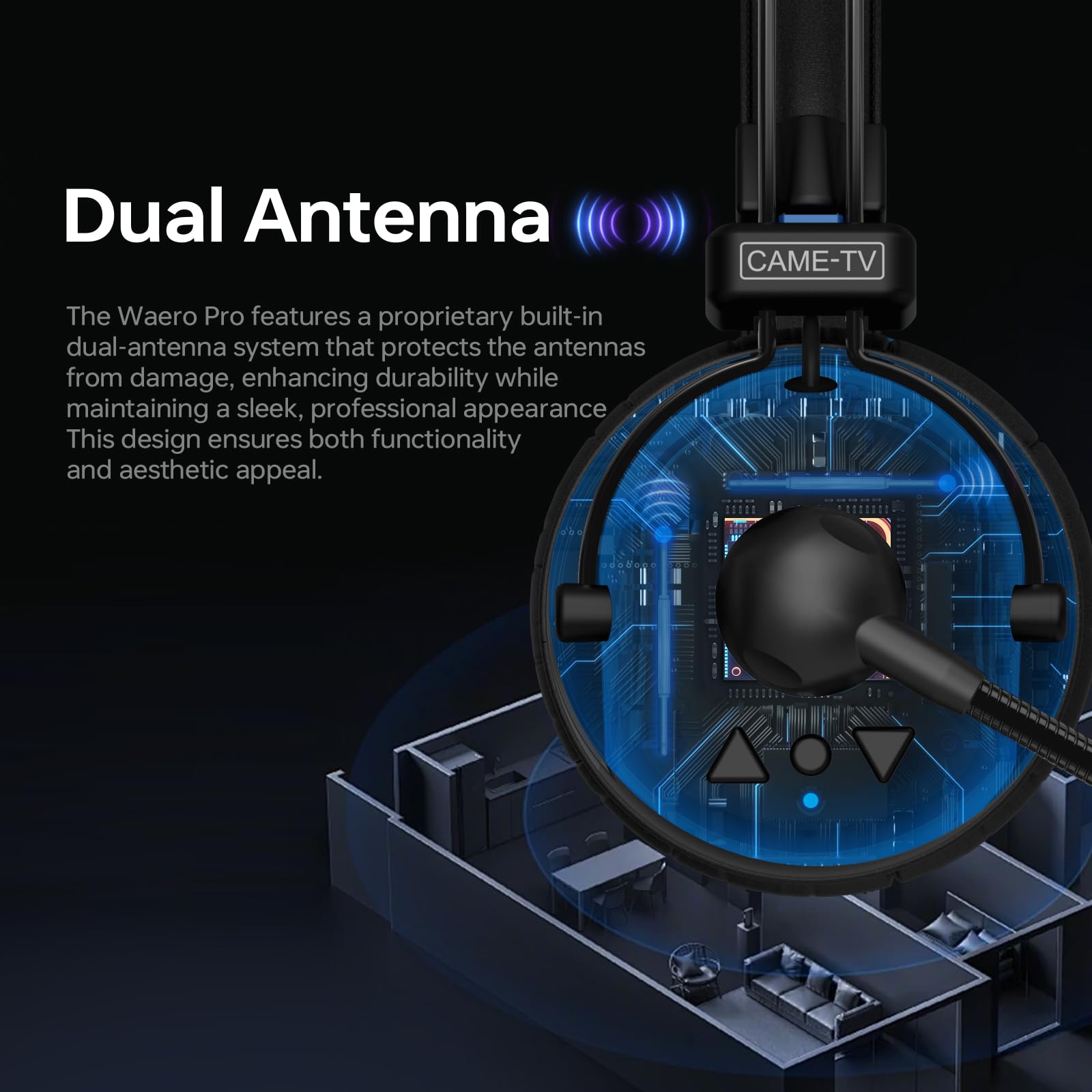 Waero-PRO Casque d'intercom sans fil 1,9 GHz avec réduction du bruit A/B Group 1700 ft (518 m) Zero Latency 5 personnes Communication d'équipe pour l'église, le bateau, la production de films (5PCS)