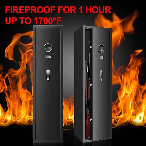 Miniatura 2 de Actualizado 2024 7-8 cajas fuertes biométricas extra grandes para rifle y pistolas caseras, resistentes antirrobo para rifles y escopetas con