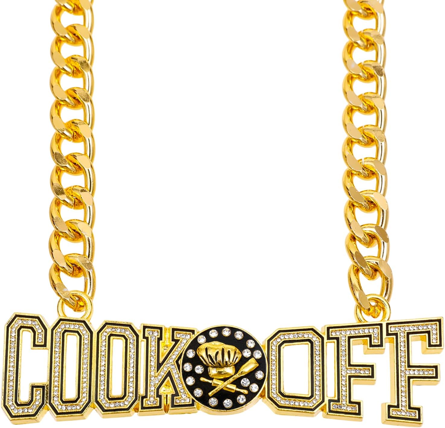 Cook Off Jumbo Turnover Chain Medal Big Gold Champ Chili Cooking Medal Necklace Award Chili Cooking Prize for Women Men Family Cook Off Decoration Prize Gift