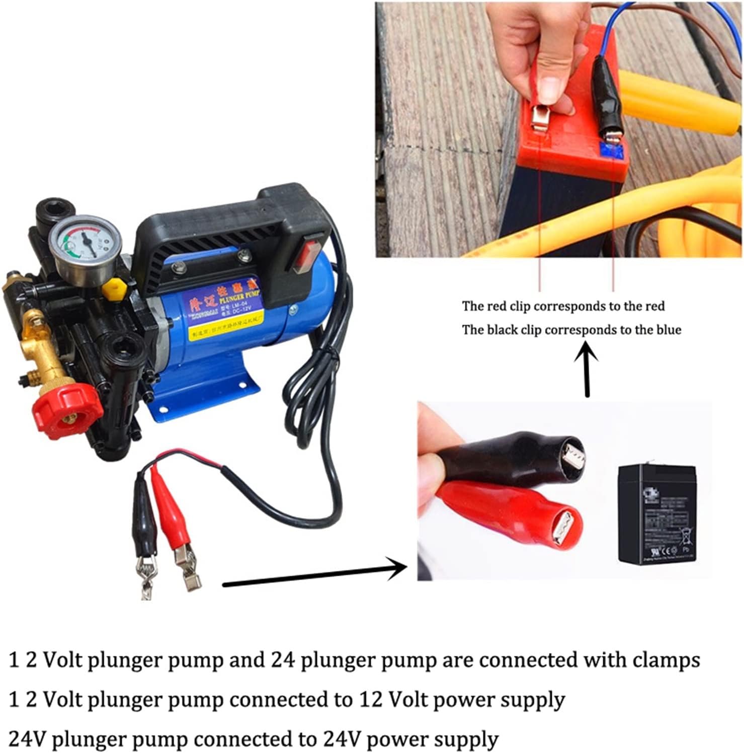 Agricultural Electric High Pressure Pump Spraying Watering Car Wash Irrigation Double Cylinder Piston for Beginners DIY(1)