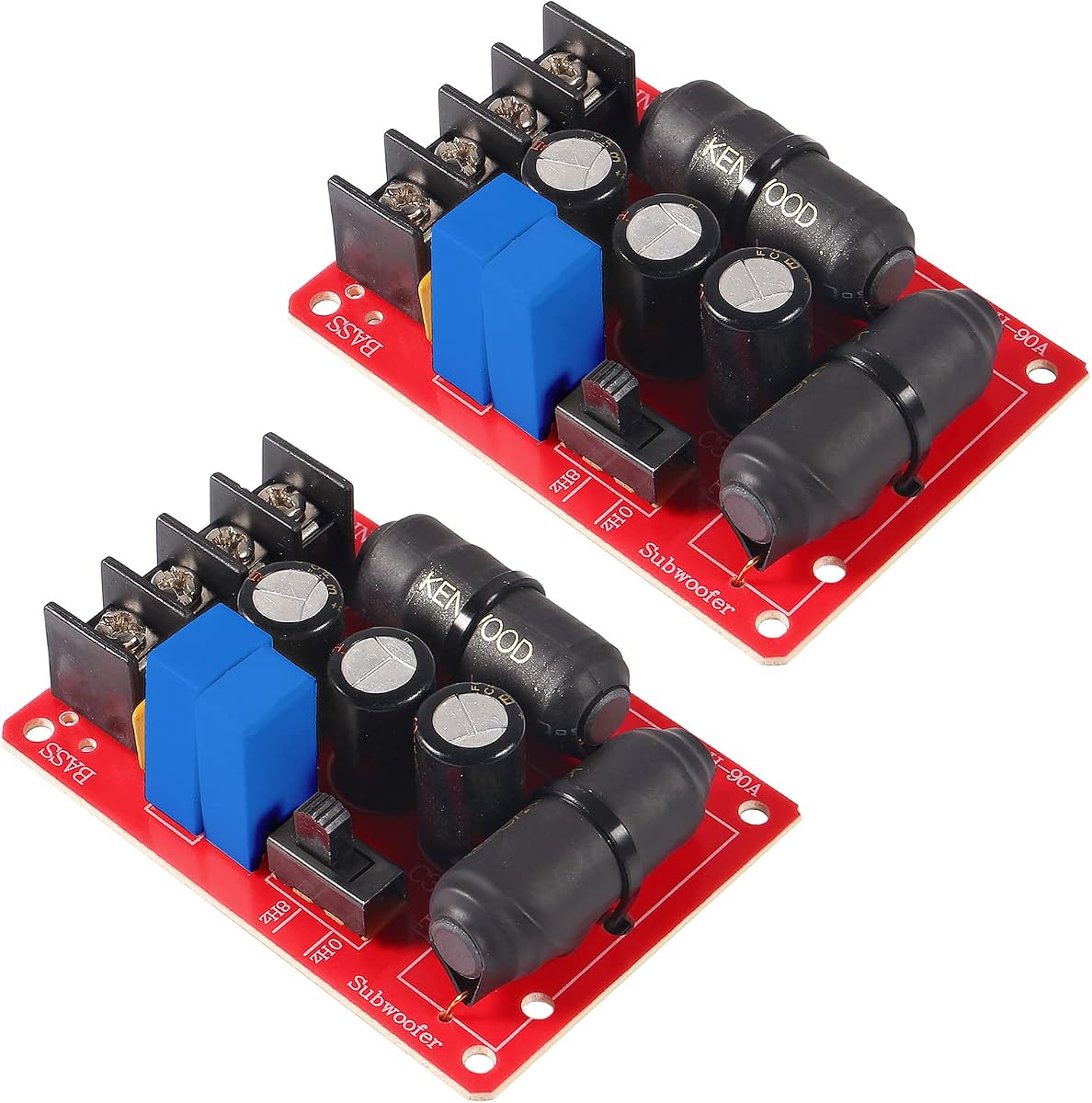 2pcs 200W Pure Bass Subwoofer Crossover Second-Order Crossover Frequency Distributor Divider 2 Way Speaker Audio Crossover Filter