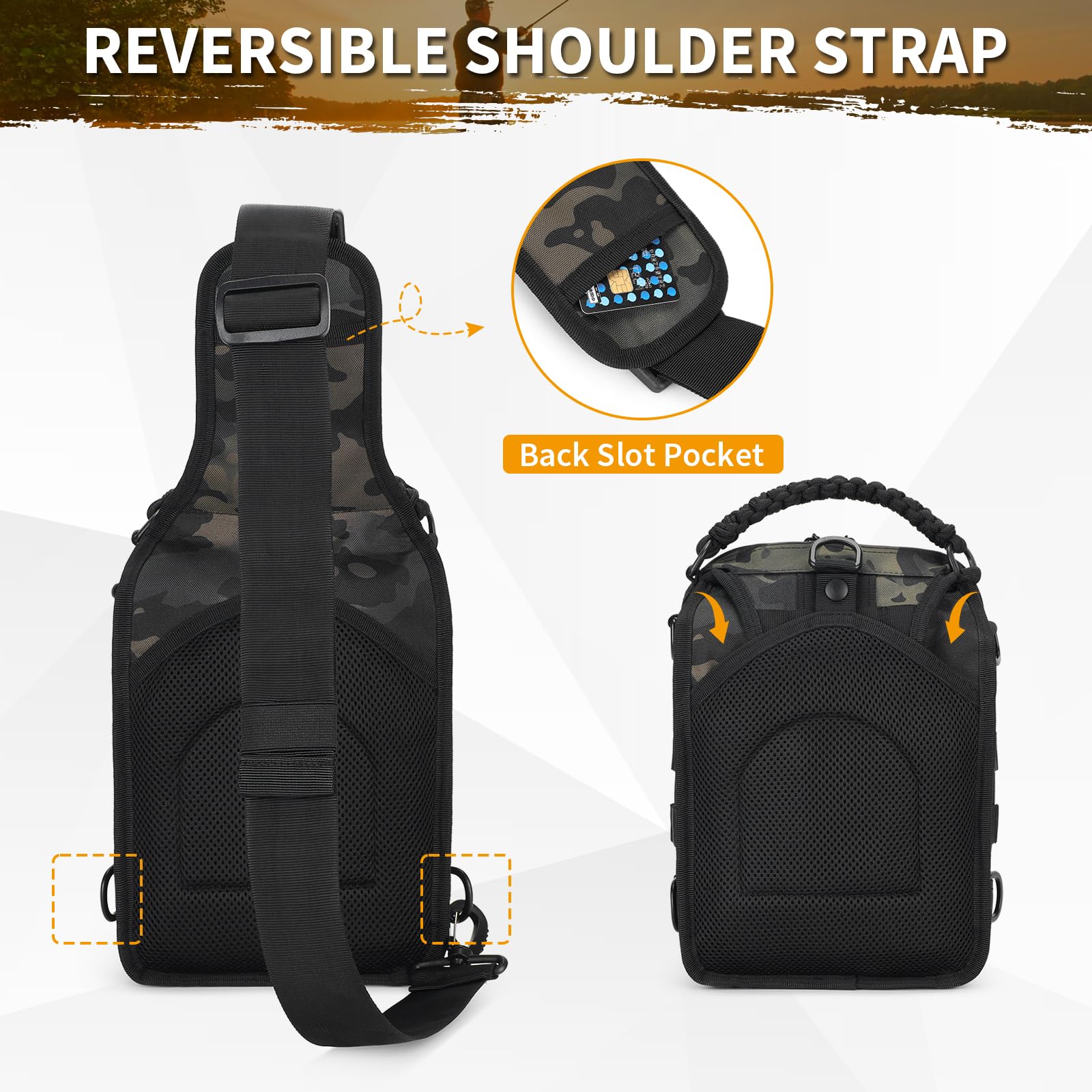 HUNTVP Borsa Petto Tattico Militare Zaino Monospalla Uomo Borsello a Tracolla Molle per Campeggio Ciclismo Escursione Hiking Sport