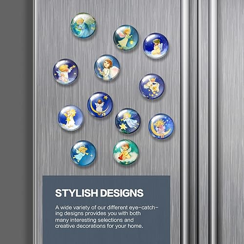 Miniatura 5 de 12 imanes magnéticos de vidrio para refrigerador  Decoración magnética fuerte de vidrio redondo para nevera, imanes de pizarra blanca de oficina,