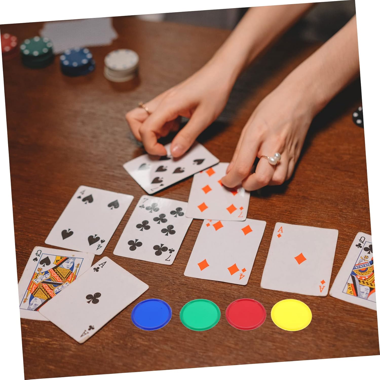 Vaguelly 320pcs Custom Blank Poker Chips for Card Games Plastic with Smooth Surface for Adults Great for Bingo and Poker Night