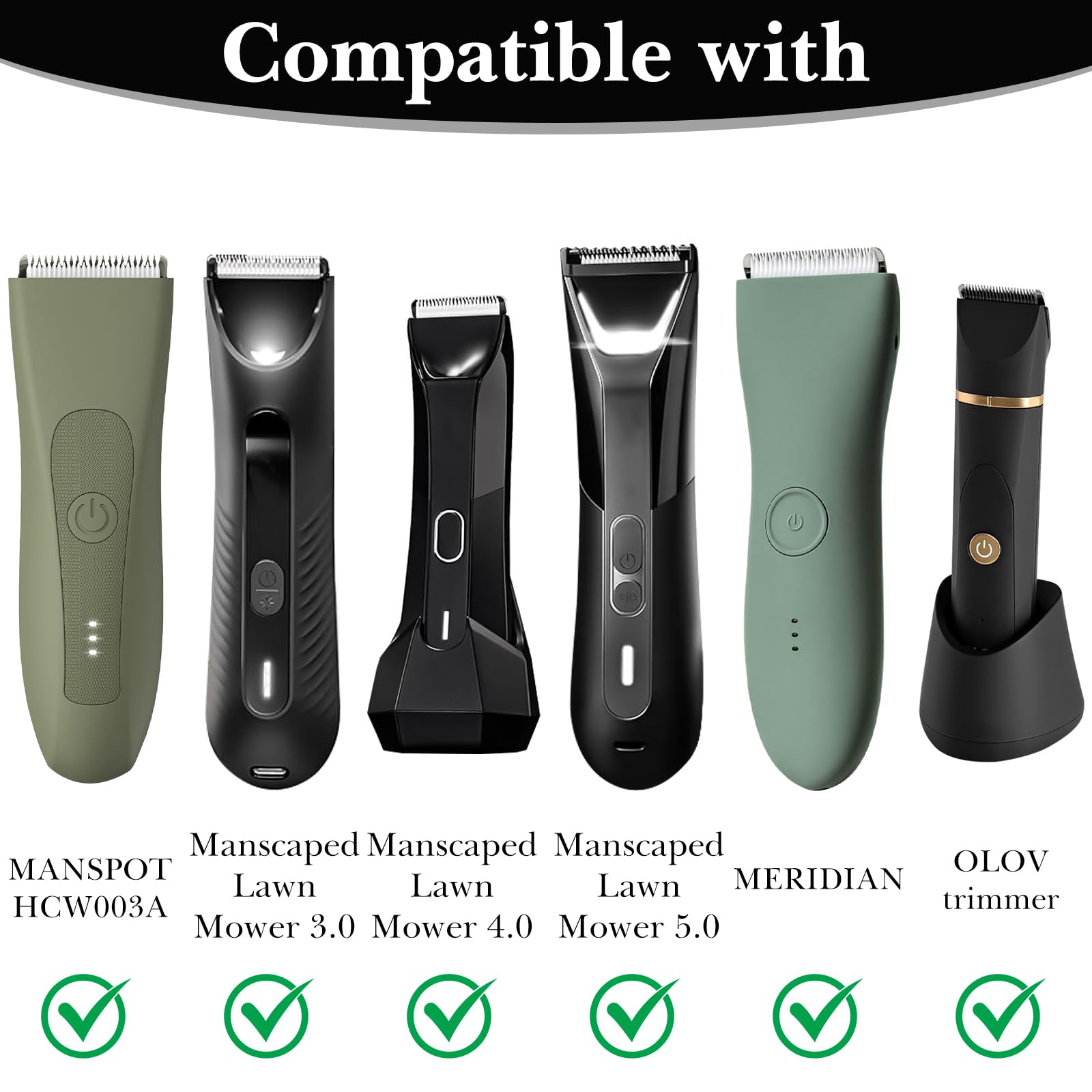 Linkidea Men's Body Trimmer Travel Case, Compatible with Manscaped Lawn Mower 3.0, 4.0, 5.0, Groin & Body Shaver, Portable Storage Bag for Grooming Kit, Compact Travel Organizer (Black)