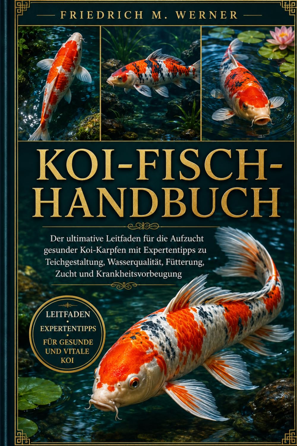 KOI-FISCH-HANDBUCH: Der ultimative Leitfaden für die Aufzucht gesunder Koi-Karpfen mit Expertentipps zu Teichgestaltung, Wasserqualität, Fütterung, Zucht und Krankheitsvorbeugung