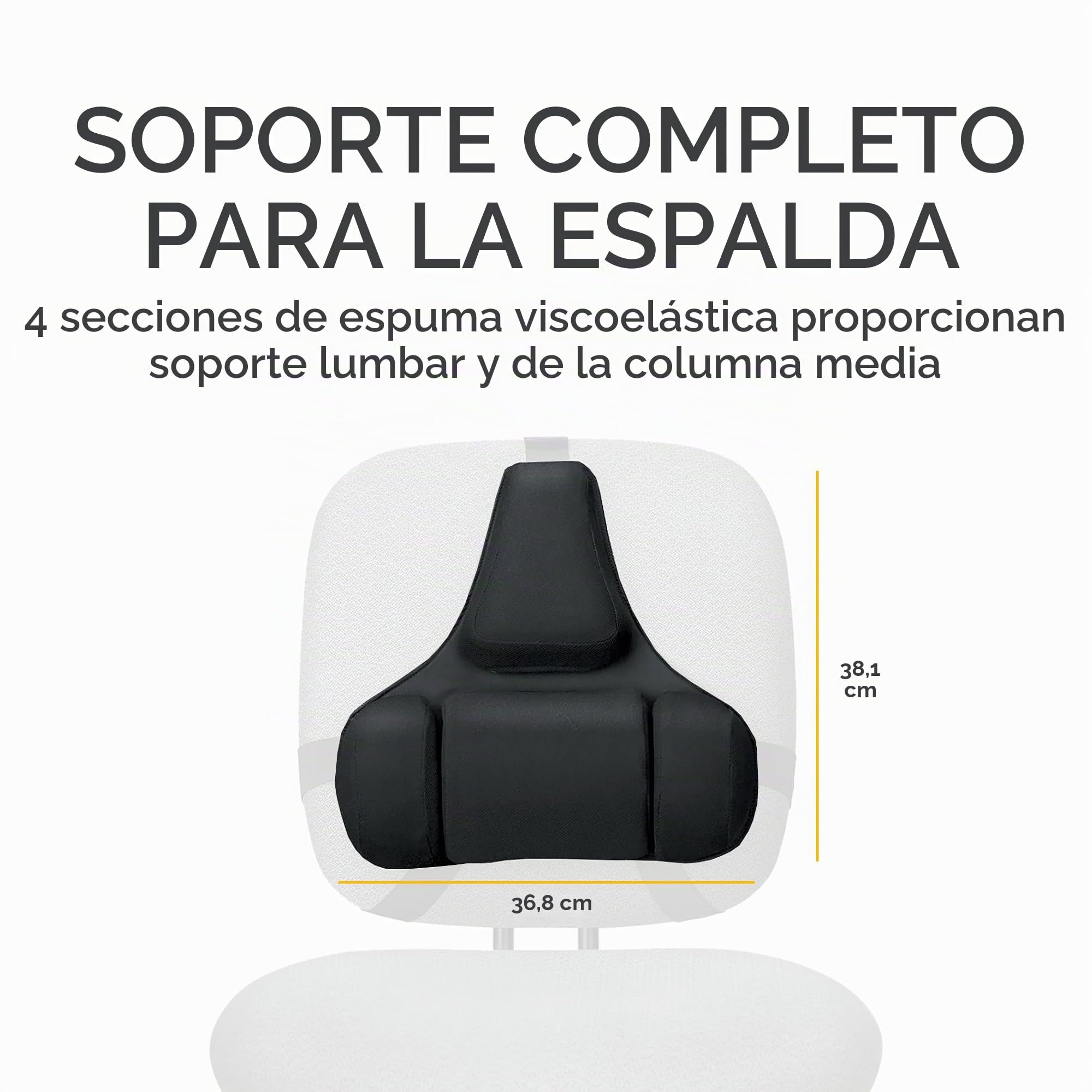 Fellowes Professional Series - Cojín Lumbar ergonómico para Silla de Oficina, con Memory Foam, Color Negro