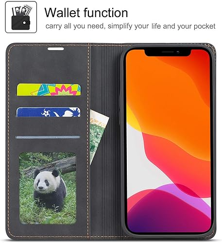 Miniatura 2 de QLTYPRI Funda para iPhone 15 Pro Max, funda de piel sintética de alta calidad, parachoques de TPU con soporte para tarjetas, atril, absorción