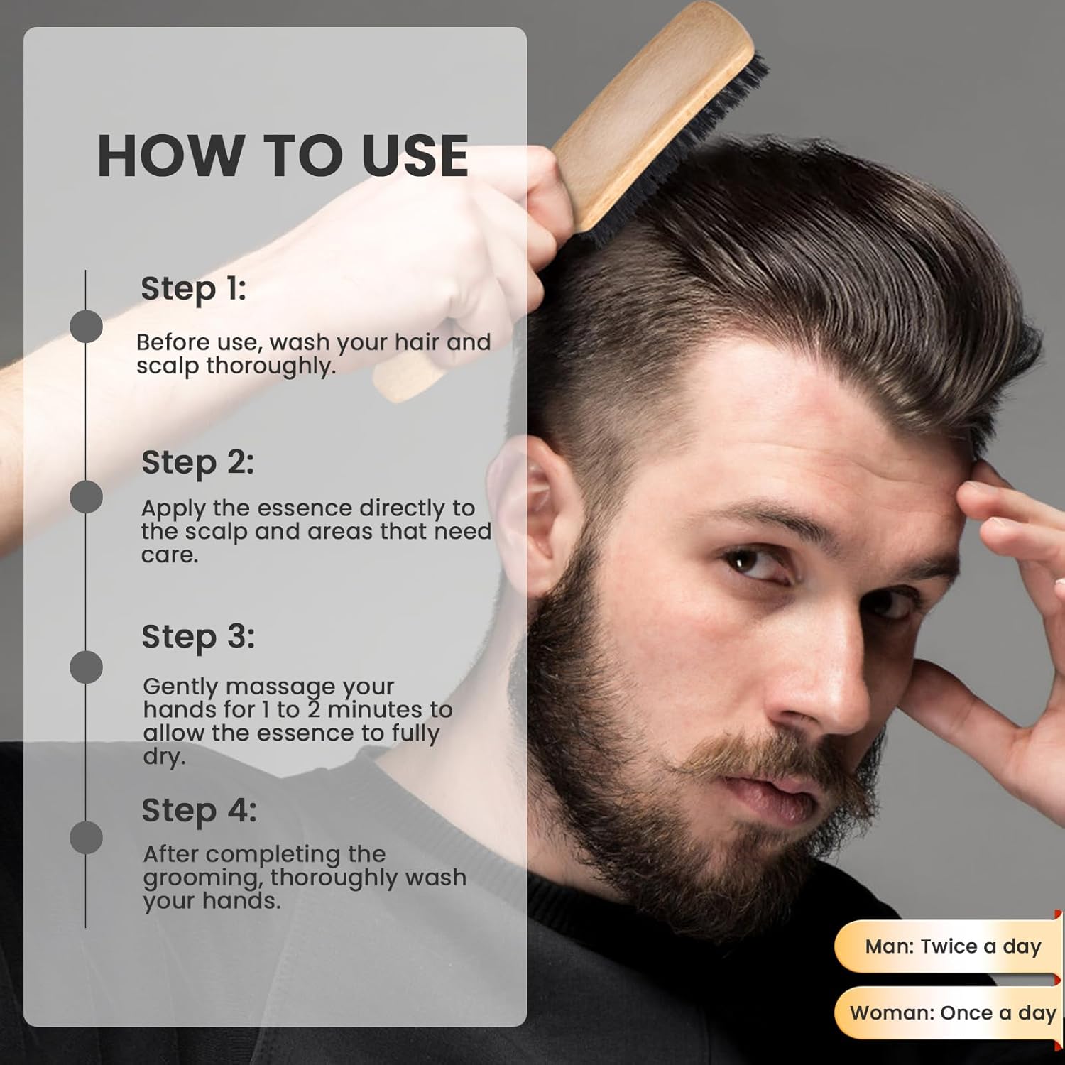 Xinweini Minoxidil for Men Beard Growth Kit, Minoxidil for Women Hair Growth Kit, Hair Loss Treatments for Women Hair Regrowth Treatment, Minoxidil 5%,3 pack - Image 6