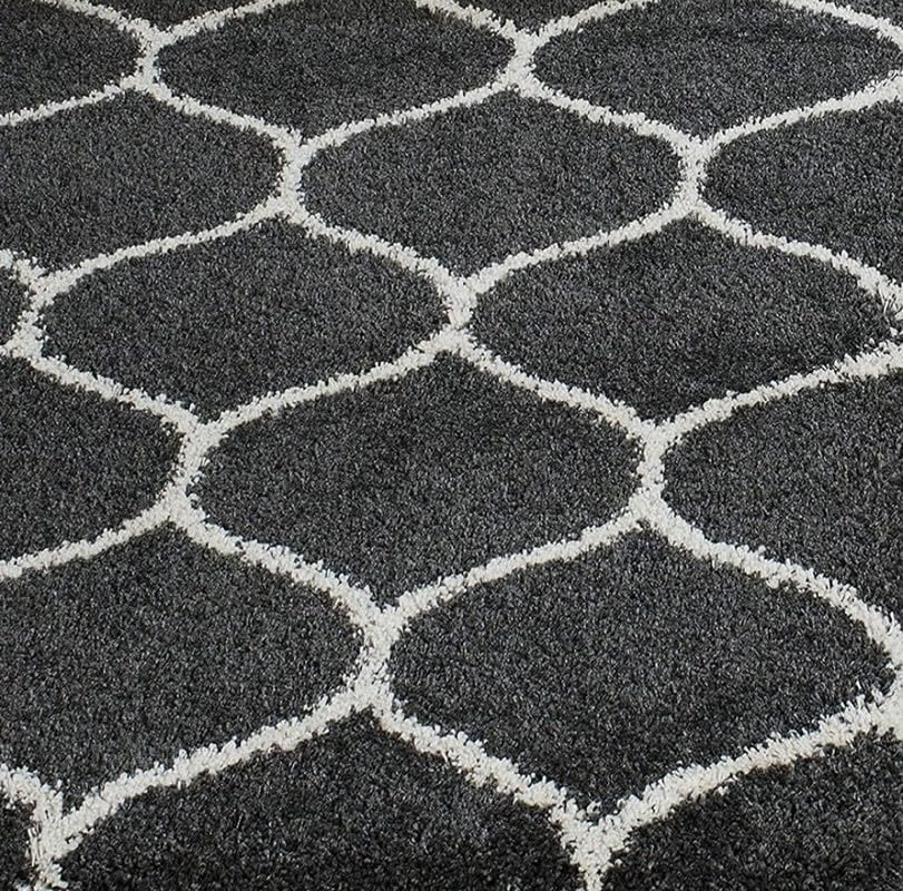 Image of Polyester Fluffy Fur Rugs & Modern Shaggy Floor Carpets for Living Room,Sofa Area,Hall,Kids Room,Guest Room | Elegent Bedside Runners for Besdroom(5X8 Feet Grey Mandir)