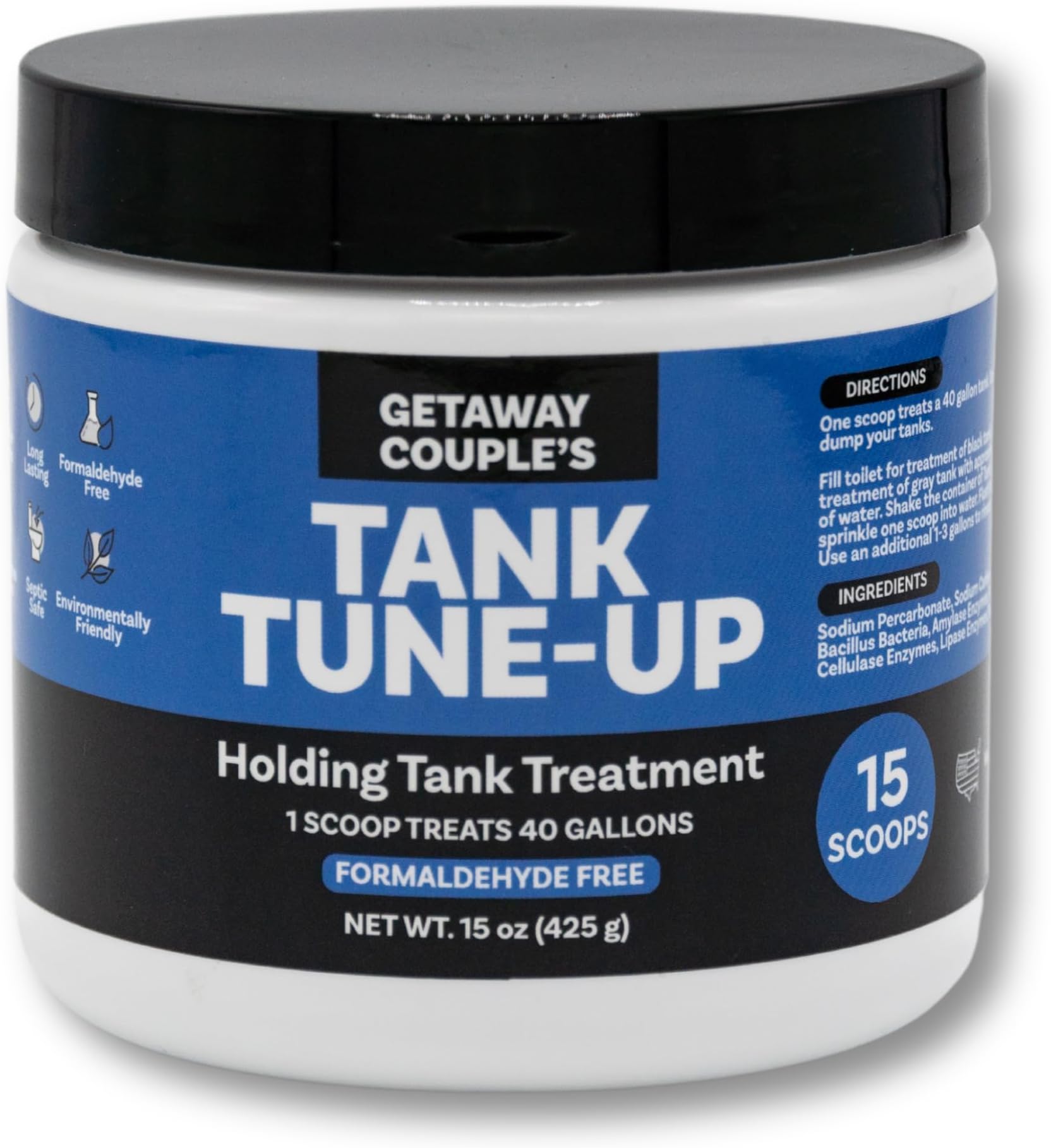 Getaway Couple Tank Tune-Up: RV Toilet Treatment Powder, Deodorizing RV Black Tank Treatment, Dissolves RV Toilet Paper And Waste, RV Black Tank Sensor Cleaner - 15 Scoops - View #3