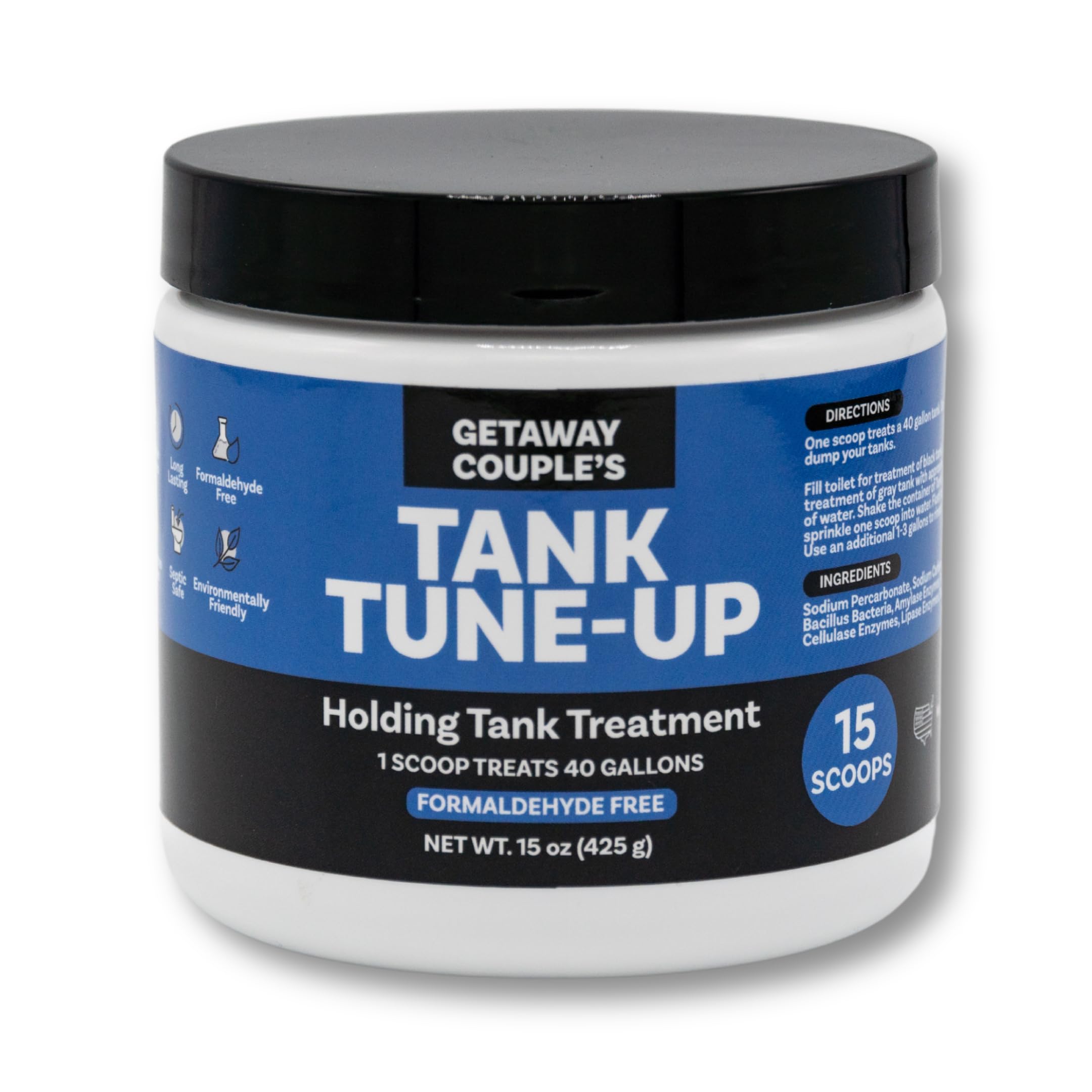 Getaway Couple Tank Tune-Up: RV Toilet Treatment Powder, Deodorizing RV Black Tank Treatment, Dissolves RV Toilet Paper And Waste, RV Black Tank Sensor Cleaner - 15 Scoops - View #7