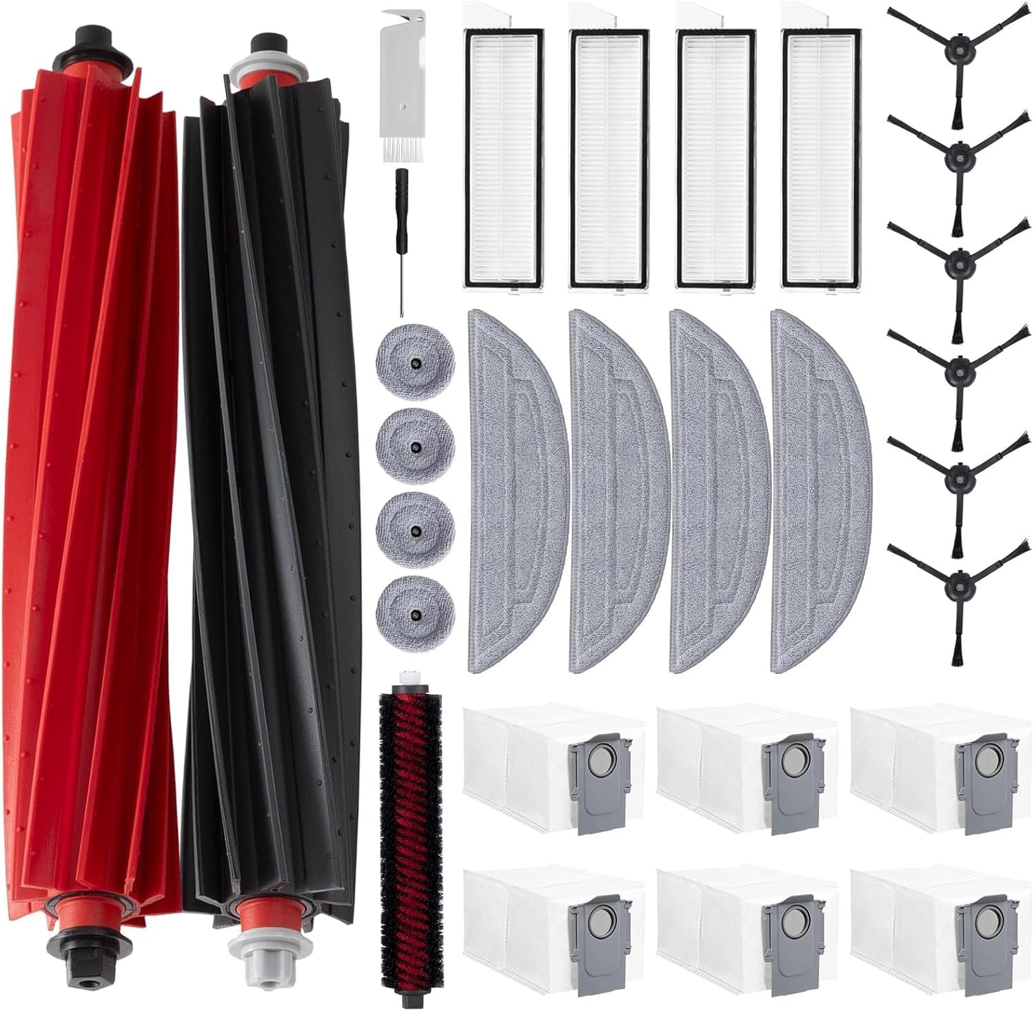 Brosses pour Roborock S8 MaxV Ultra et sacs aspirateur de rechange compatibles