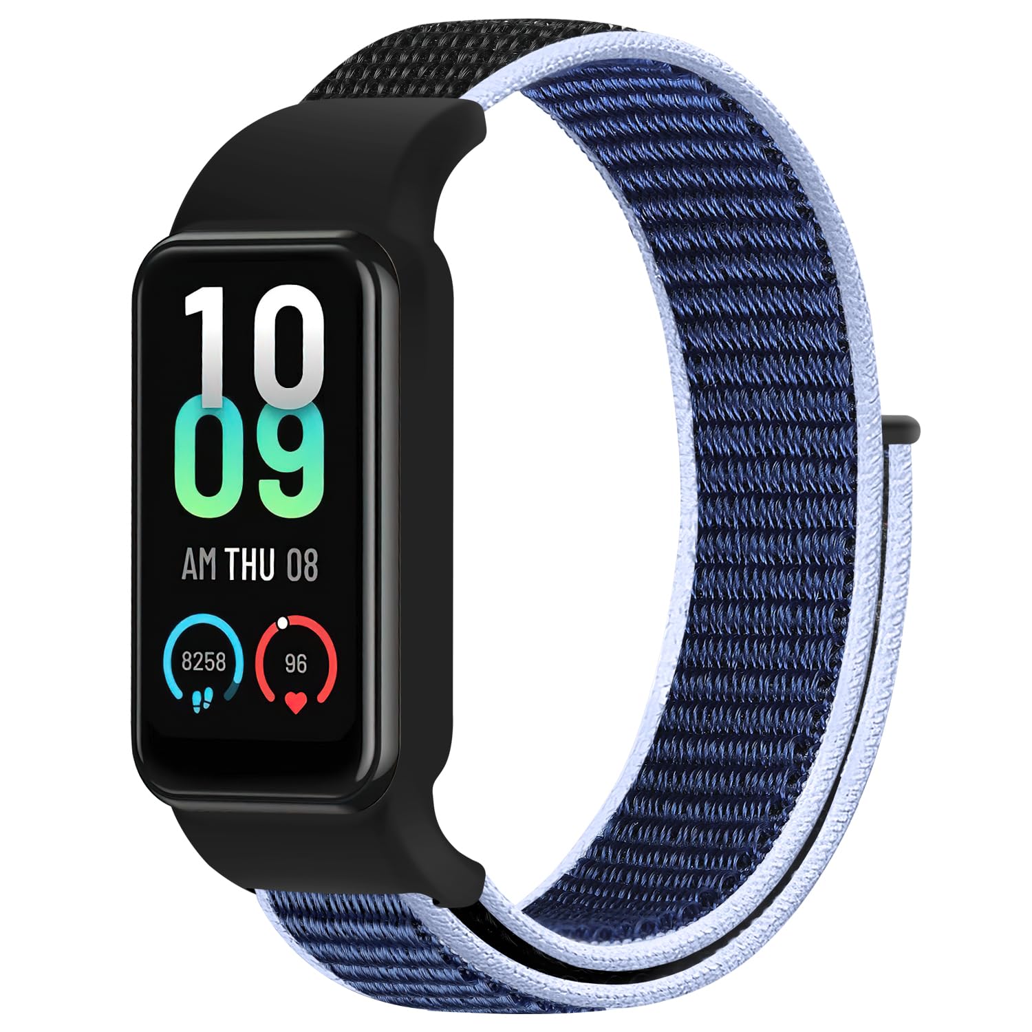 Solo Loop Nylon Bands for Amazfit Band 7, Breathable Sport Wirstband Adjustable Replacement Strap for Amazfit Band 7 Women Men