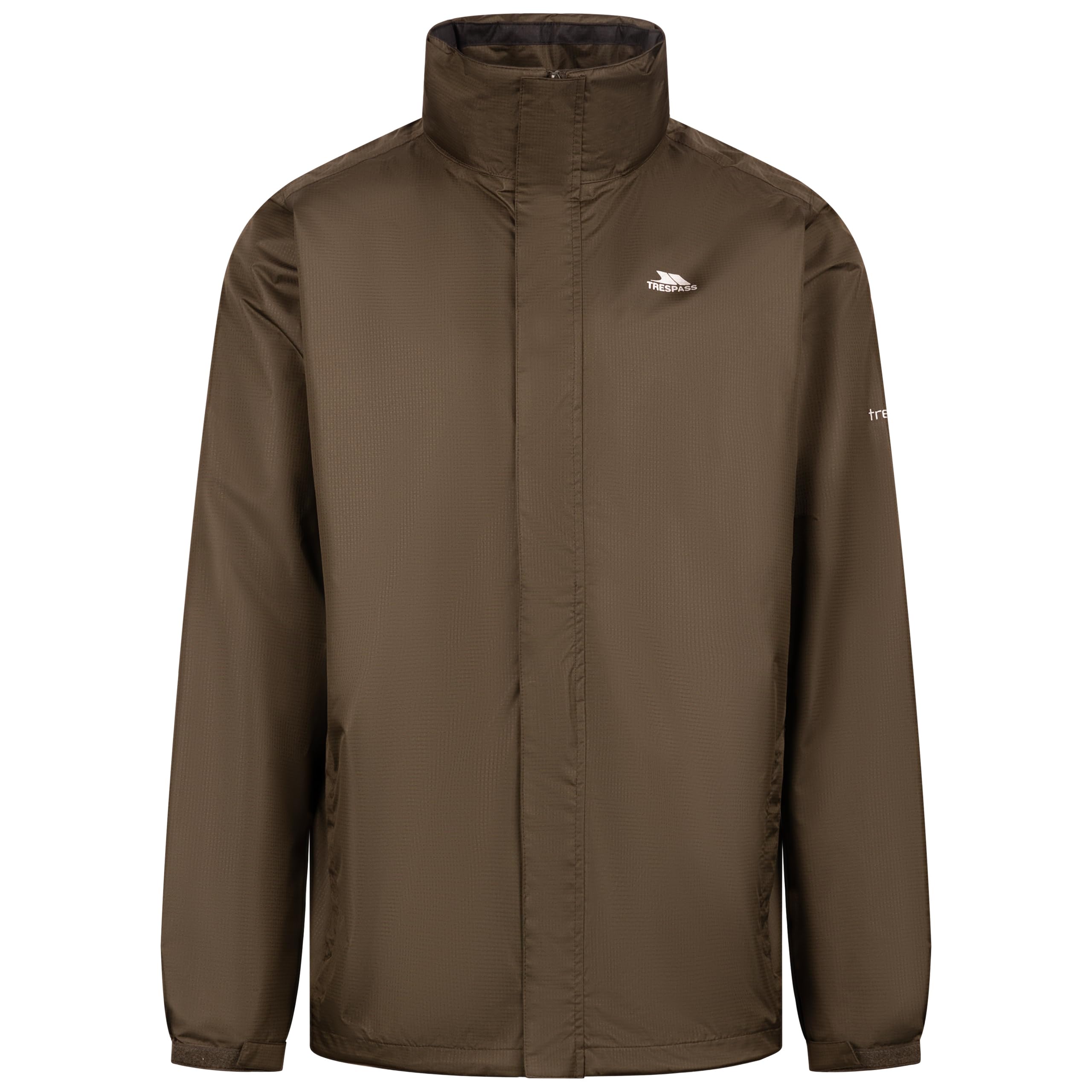 Trespass Mens Jacket Fraser II - Waterproof, Taped Seams, Adjustable Concealed Hood, Internal Zip Pocket, Drawcord Hem, 2 Lower Zip Pockets, Elasticated Cuffs