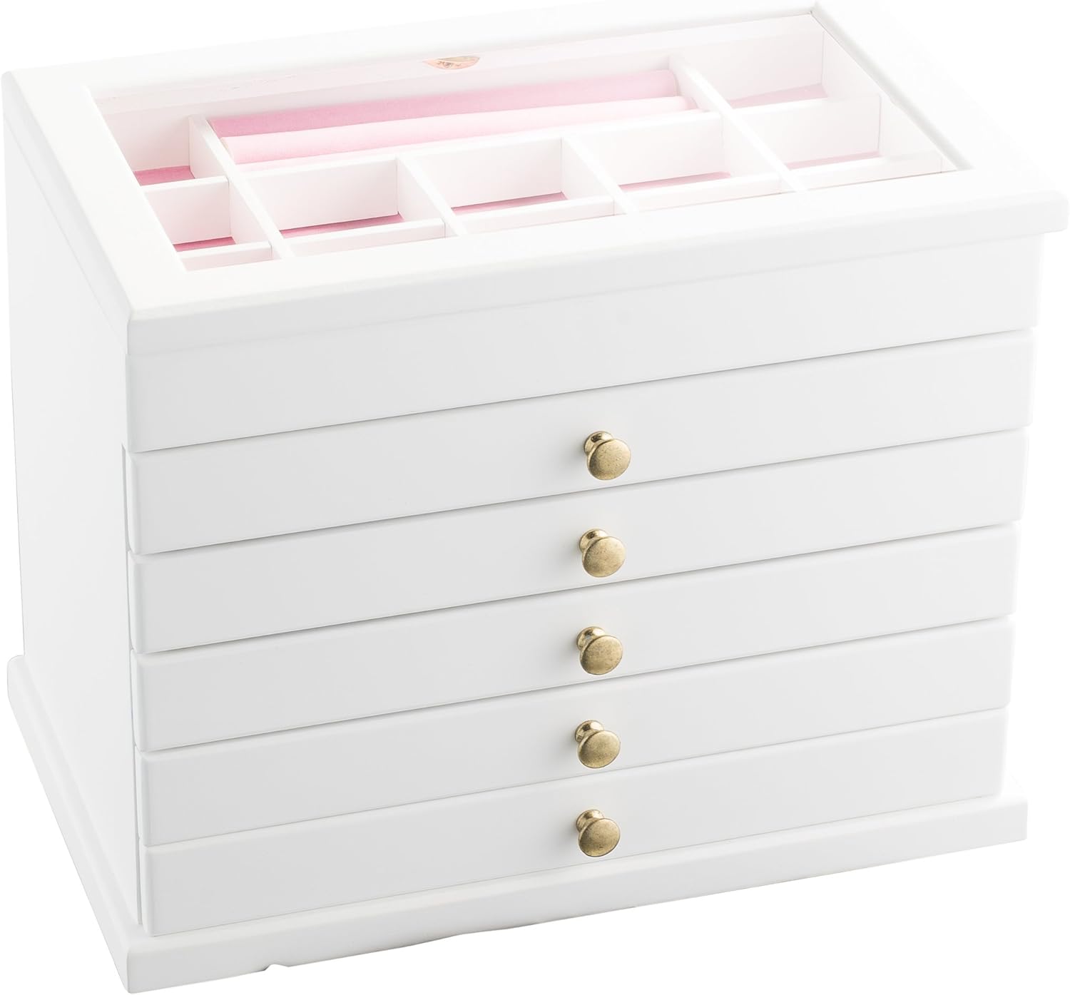 Geff House Large Wood Jewelry Organizer Chest (White) : Clothing, Shoes & Jewelry
