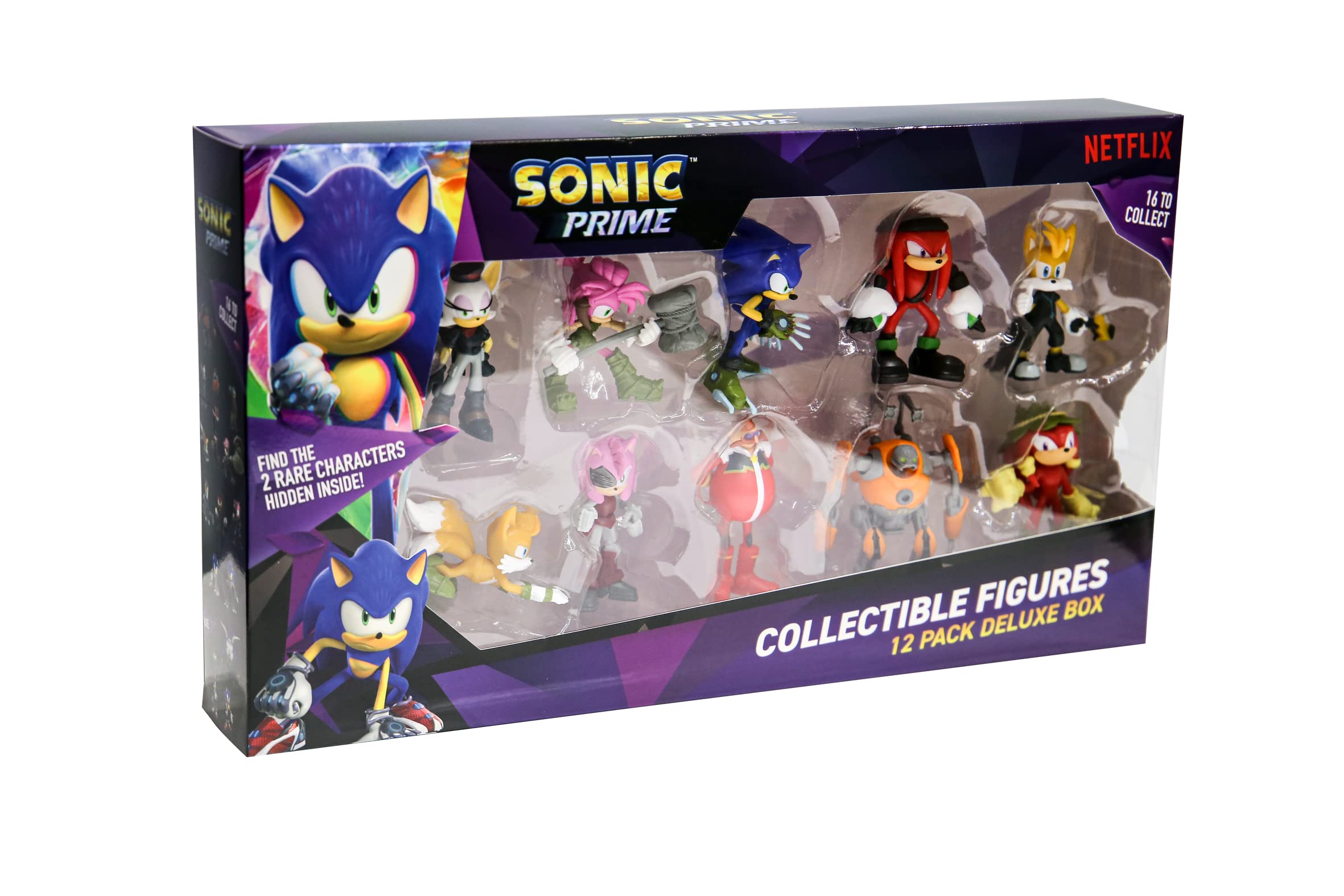 BANDAI Sonic Prime Collectable Figures 12 Pack Set 2 | 6.5cm The Hedgehog Models Based On Netflix TV Show Toys Make Great Gaming Merchandise For Adults And Kids (PM2080B)