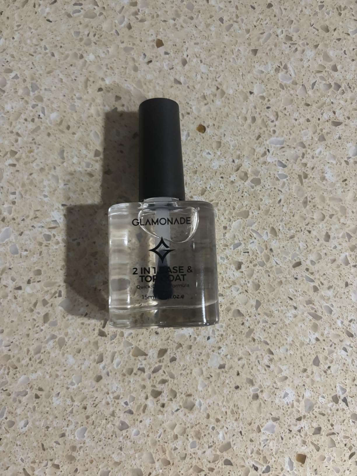 Glamonade Base Top Coat Nail Polish: 2 in 1 Clear High Shine Quick Dry Nail Polish Color Protection Long Lasting Polish Resists Smudging Chipping Fading Fast Air Dry Nail Coat for Women