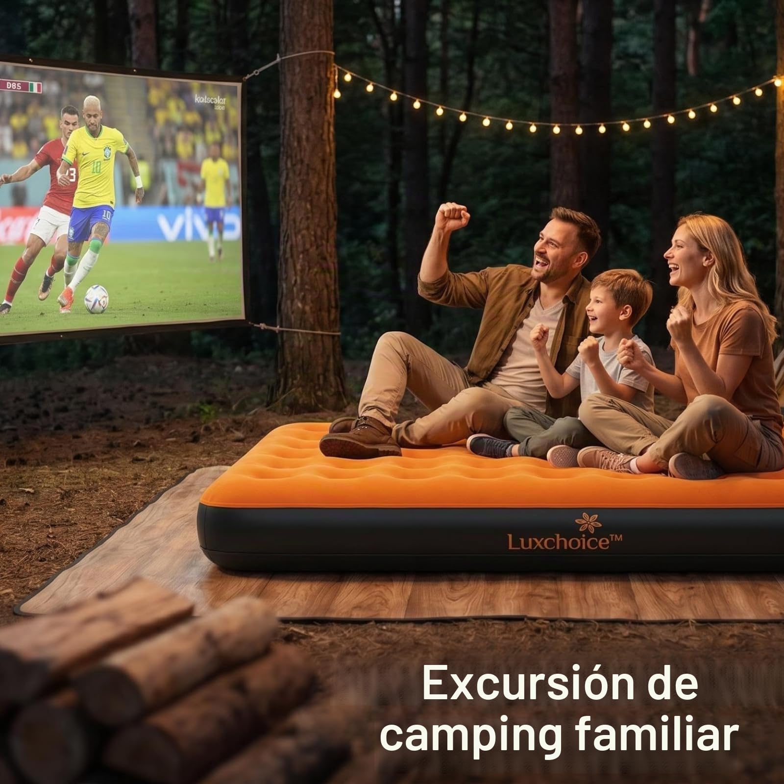 Luxchoice Cama de Aire Camping Colchón Inflable Autoinflable con Bolsa de Viaje Bomba Portátil Recargable para Invitados En El Viajes Camping o en Casa