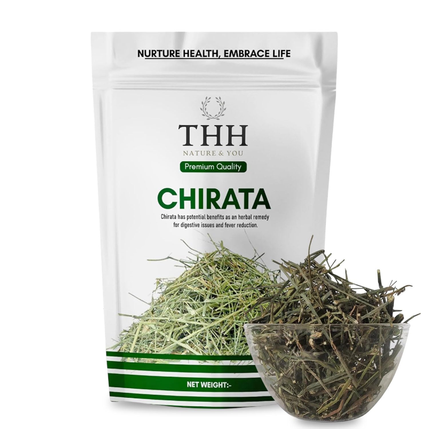 THH Kirayata Chirayata - 400gm | Natural and Organic Bitterstick Chirata | Pure Chiravata Herb | For Immunity Building and Stomach Problems | Bhunimba Herb Loose Leaves