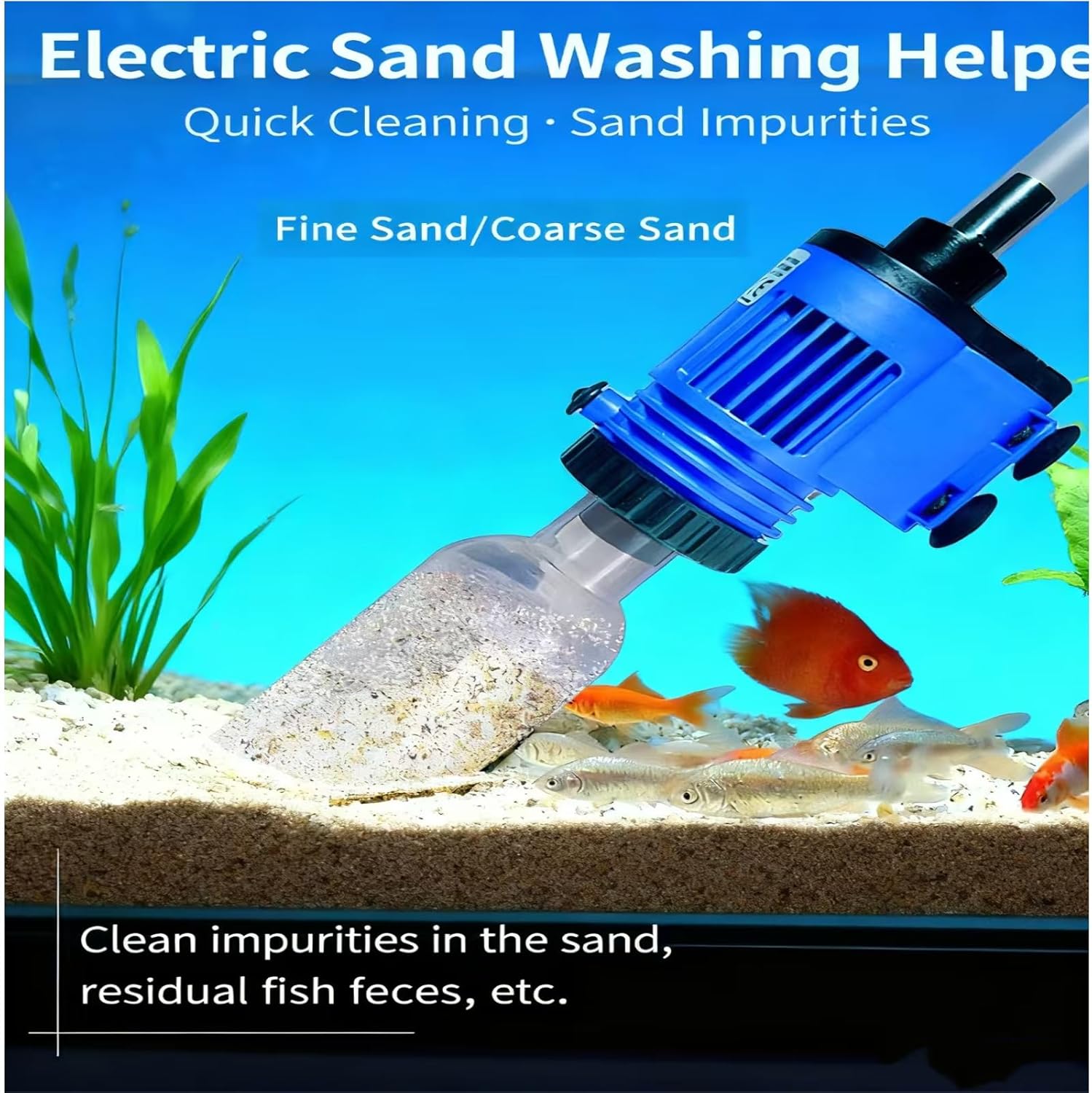 Aquarium Gravel Cleaner with Multi-Use Nozzles, Substrate Cleaning, Waste Removal and Water Changing