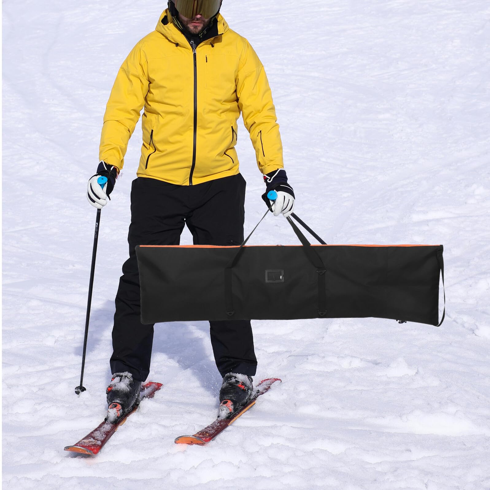 Veemoon Borsa da Snowboard Resistente Cinghie Regolabili, Porta Attrezzatura Sportiva Invernale Ampi Scomparti, Custodia per Trasporto Snowboard e Accessori da Sci Uomo, Borsa da Viaggio