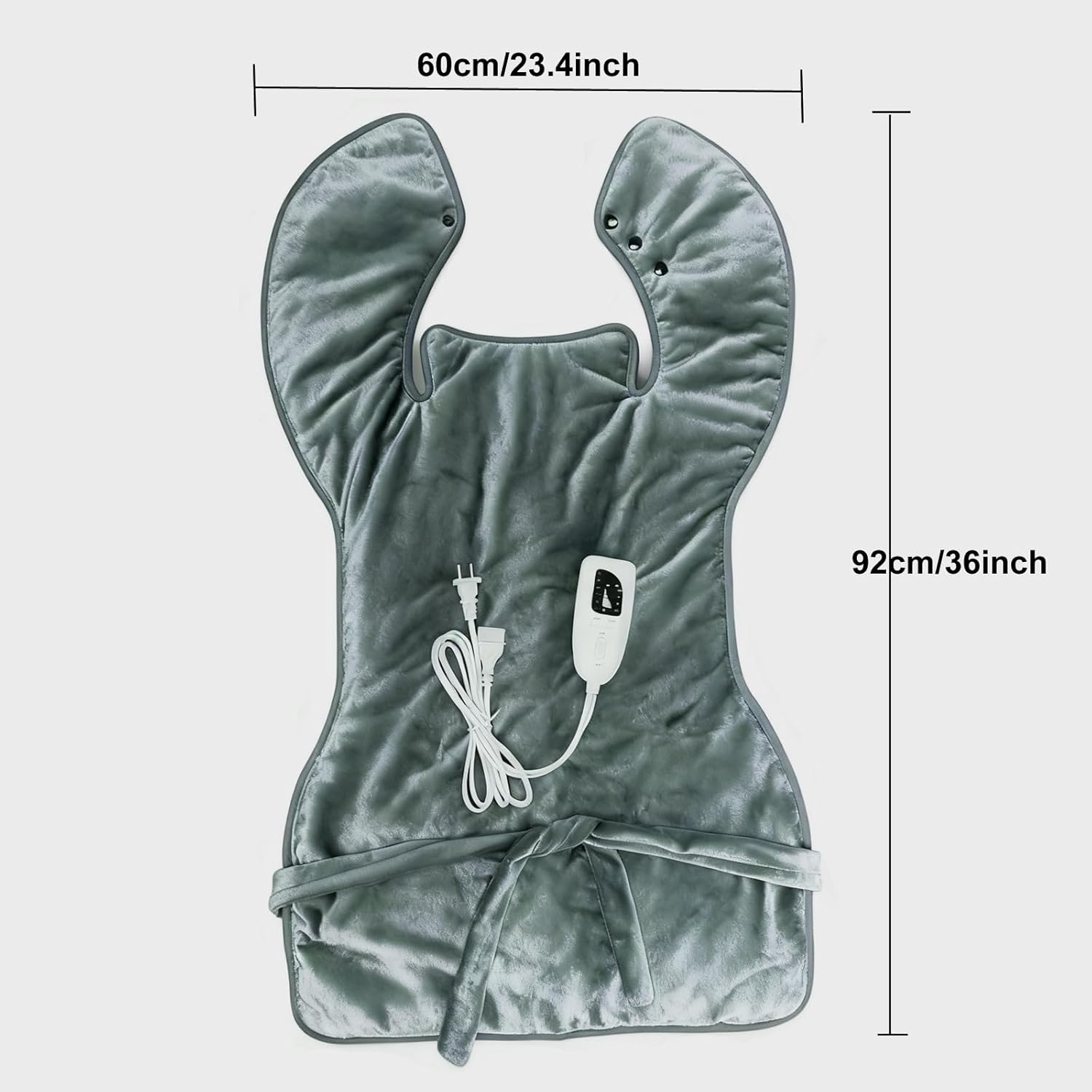 Heating Pad for Neck Shoulders Back Pain Relief, Birthday Christmas Gifts for Women Men Mom Dad Elderly, 24"x37" Electric Large Heat Pad with 6 Heat Settings 4 Timers, ETL Certified (Grey) - Image 8