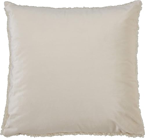 Miniatura 7 de SARO LIFESTYLE Esme Collection - Almohada de piel sintética rellena de poliéster, 18 pulgadas, color natural