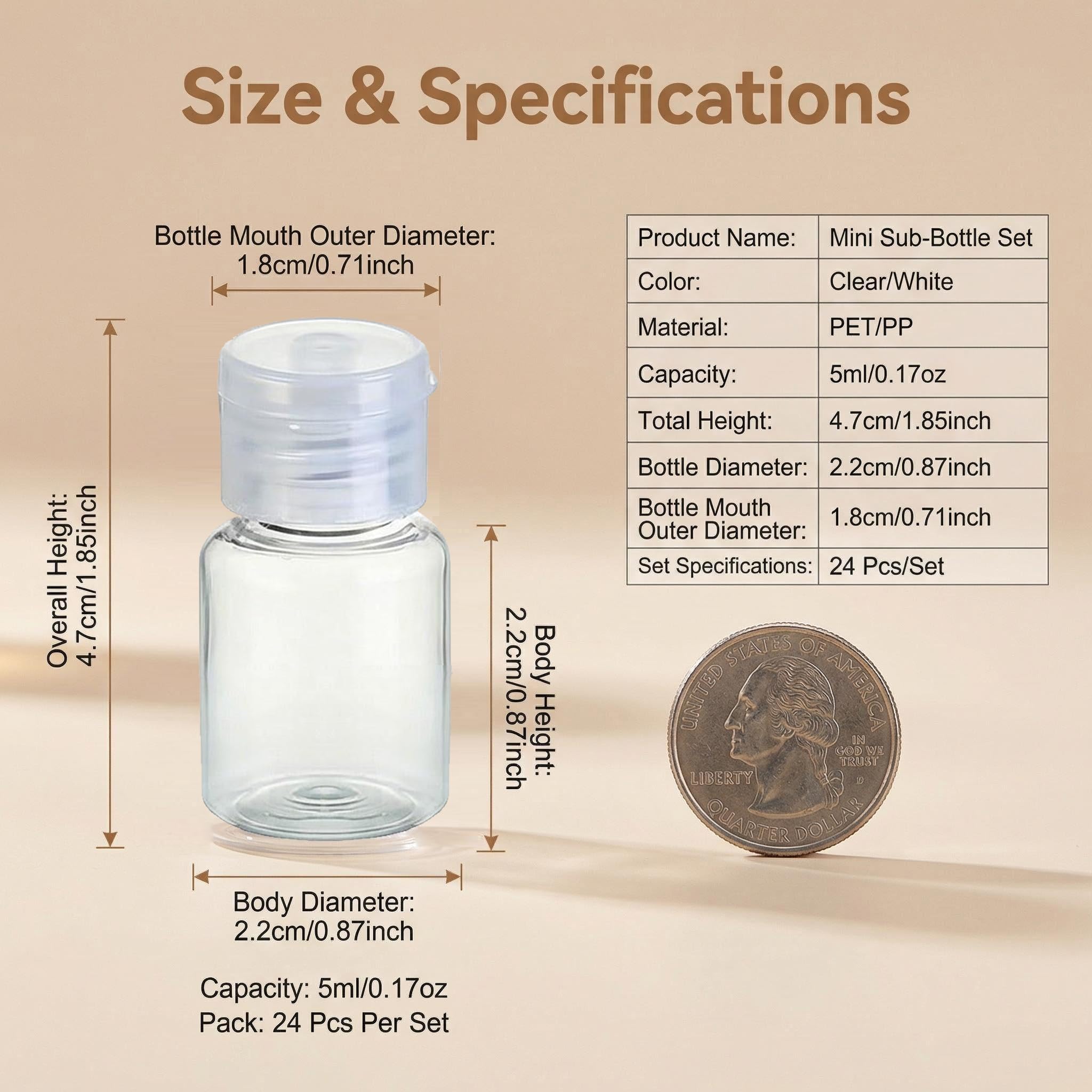 TUZAZO 24 Barattoli Di Plastica 2oz Con Coperchi Ed Etichette – Per Cosmetici, Campioni - 3
