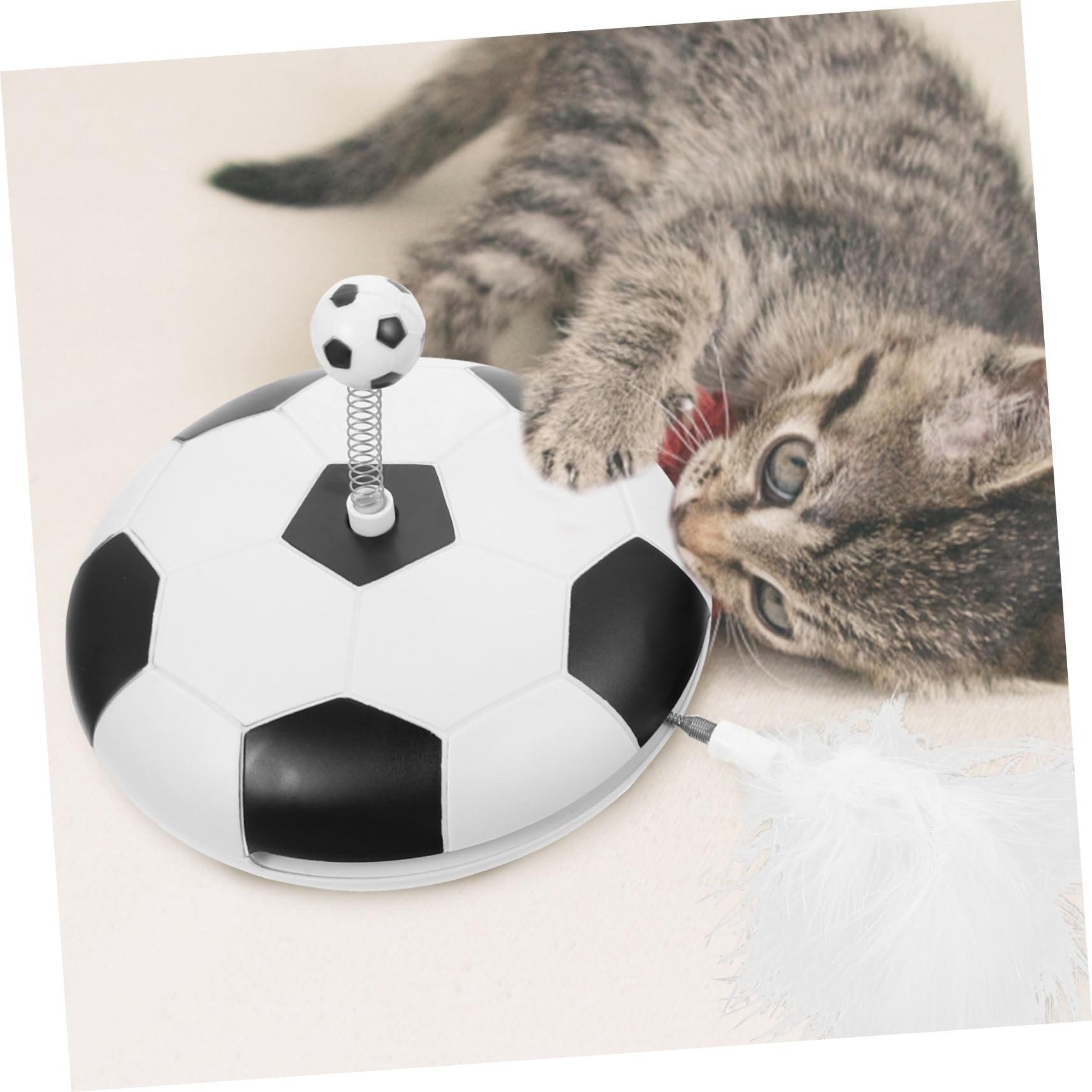 Toddmomy Interaktives Katzen-Spielzeug Mit Geräuschen Automatisches Selbstteasendes Fußball-Design Für Katzen Fördert Bewegung Und Spielspaß Im Innenbereich