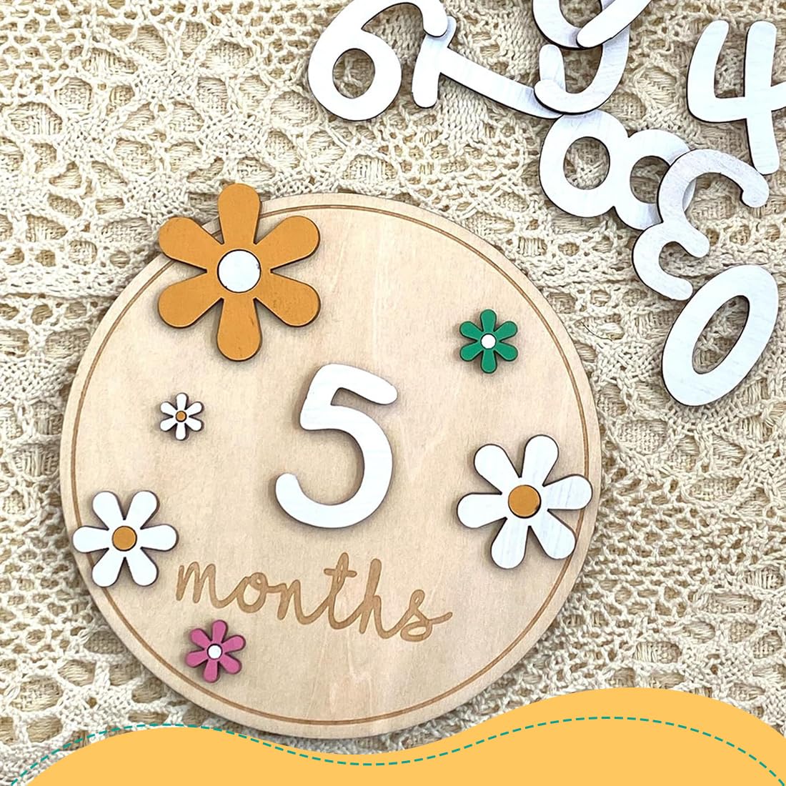 Carte dei Milestone Baby, Dischi Milestone in Legno per Neonati, Carte Milestone Mensili per Bambini, Perfetti Accessori Fotografici per Catturare la Crescita del Bambino