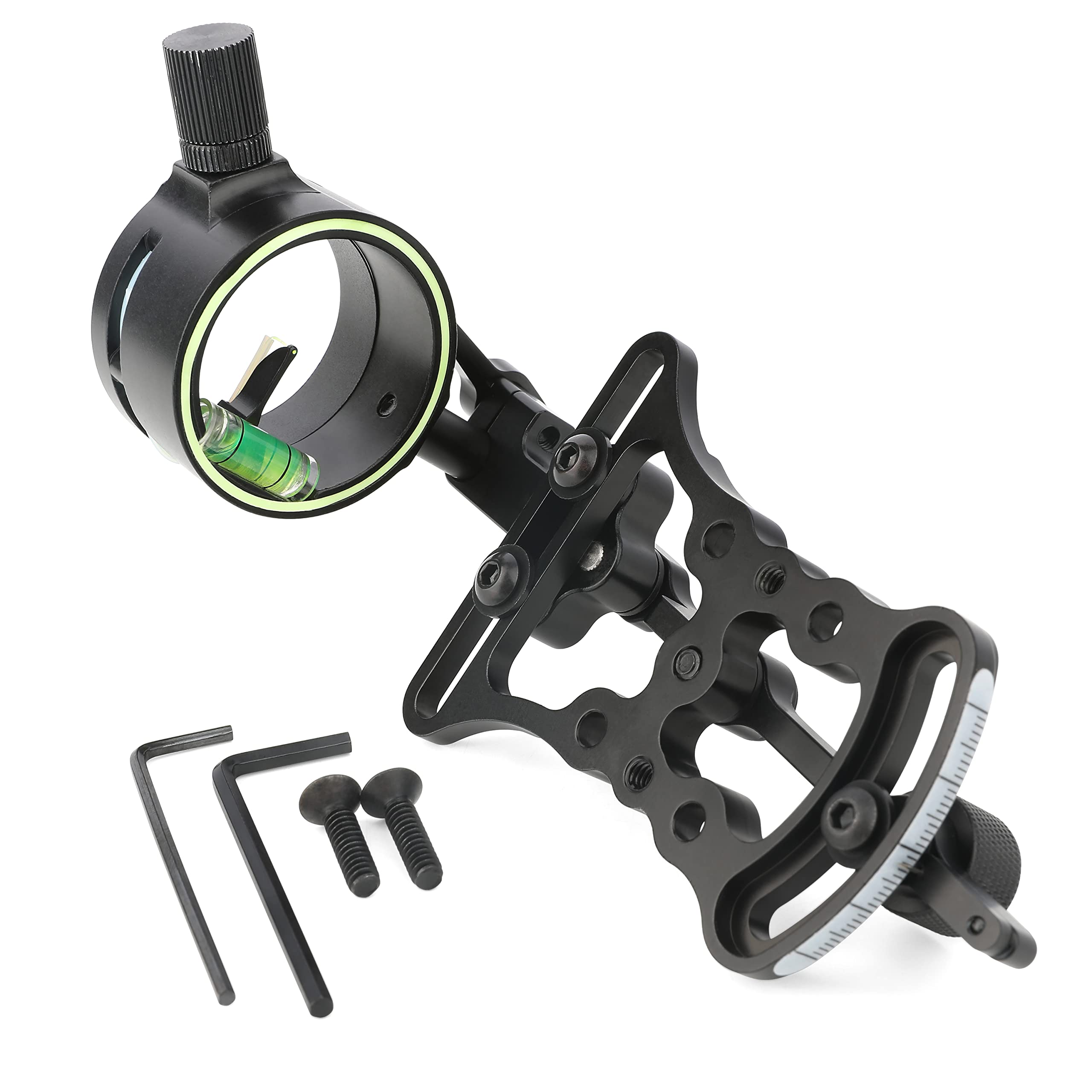 Single Pin Bow Sight Compound Bow Sights with 4X 6X 8X Lens 1 Pin Bow Sight Archery Hunting Sighting Suitable for Right-Handed Archers