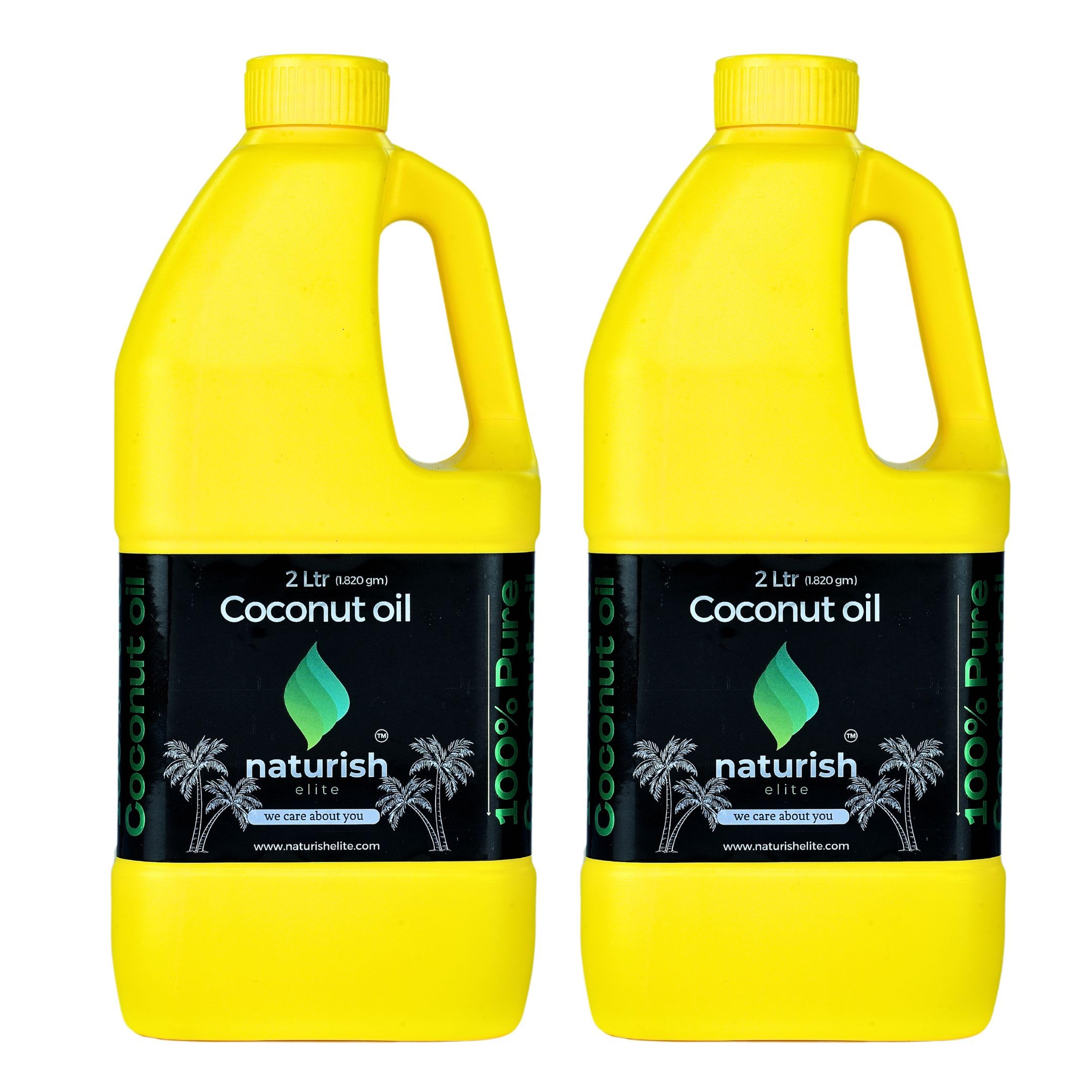 Naturish Elites Coconut Oil – From Fresh Organic Kerala Coconuts, Pure Edible Unrefined Coconut Oils for Cooking, Hair, Skin, Body, Grocery, Pooja| Original Nariyal Tel | Jar of 2 Litres (Pack of 2) (B0D5TPPPG8) Amazon Price History, Amazon Price Tracker