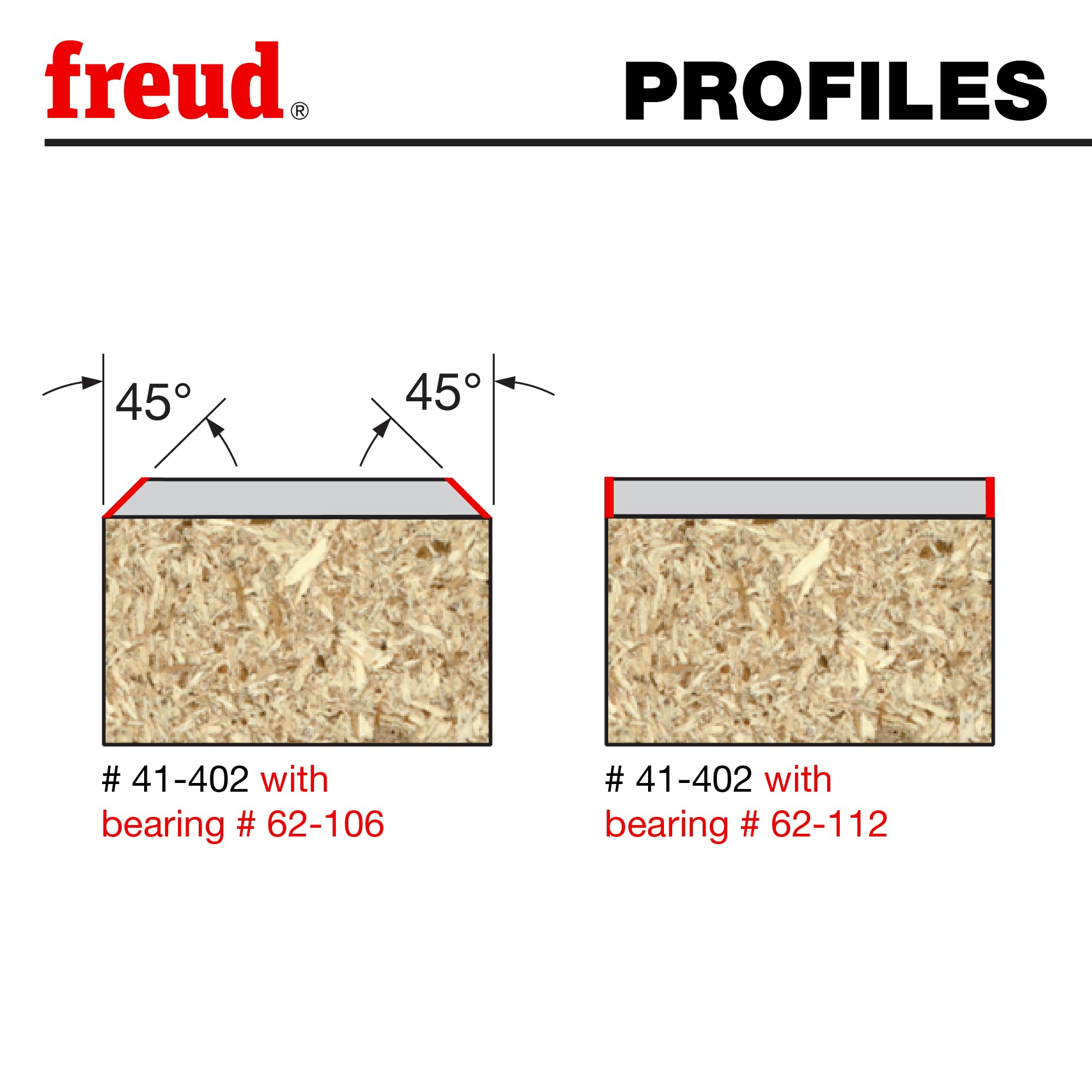 Freud 41 – 102 15-degree 2-flute Bevel Trim router bit with 1/10,2 cm Shank, 41-402