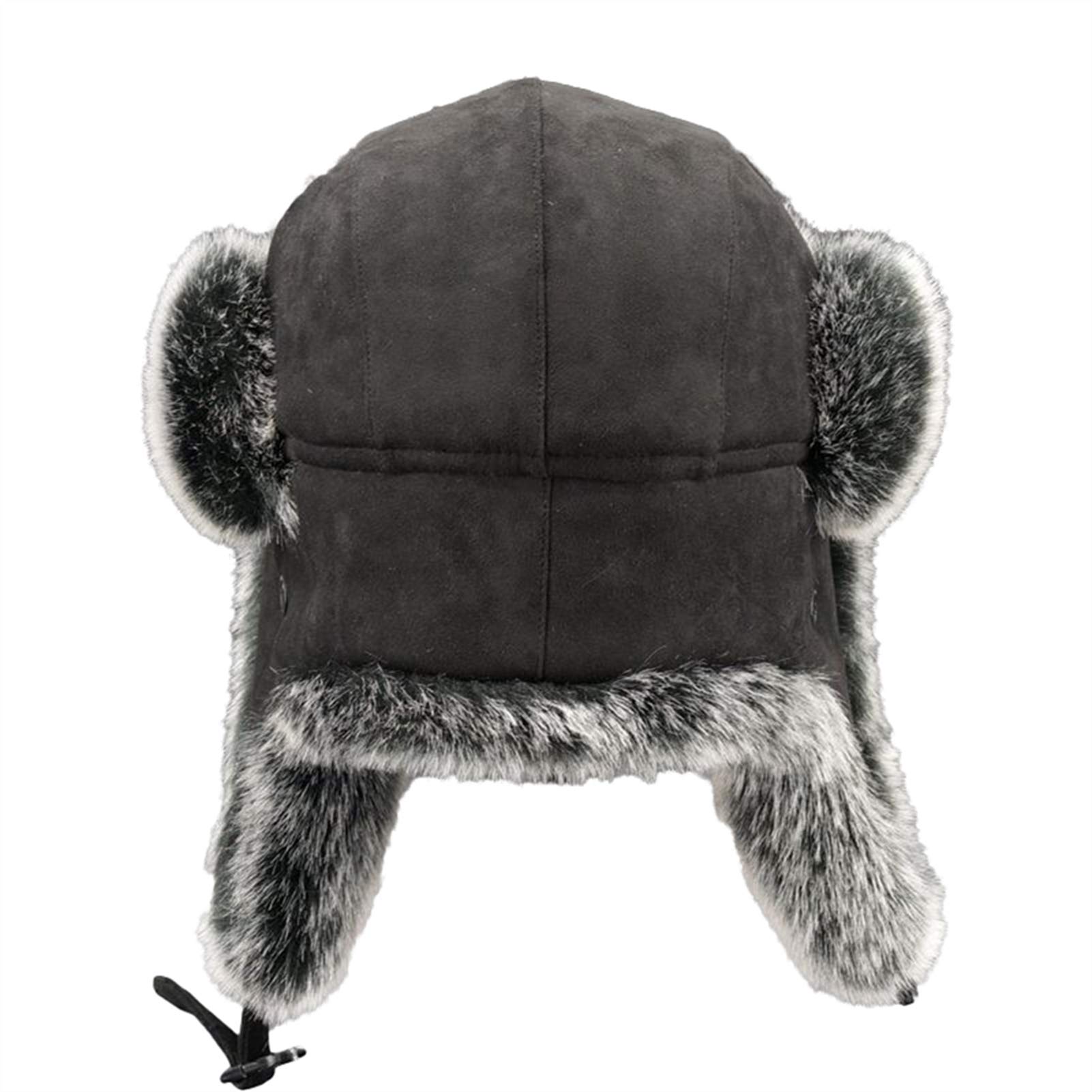 Insun Unisex Fliegermütze Wildleder Winddicht Trappermütze Warme Kunstfell Russische Mütze