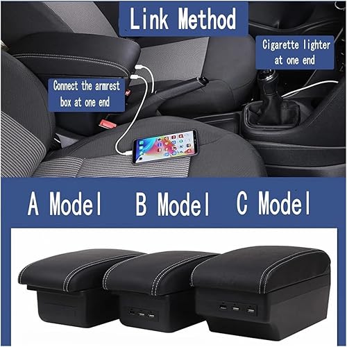 Miniatura 6 de Compatible for Mazda CX-3 Armrest Retrofit Compatible for Mazda 2 Skyactiv Version Cx3 Demio Car Armrest Storage Box Car Accessories Charging with