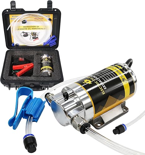 MILADO 12V 100W Oil Change Extractor Pump, Electric Engine Oil Transfer Pump for Engine/Transmission/Gear Oil with Portable Case (Engine Oil Pump-N)