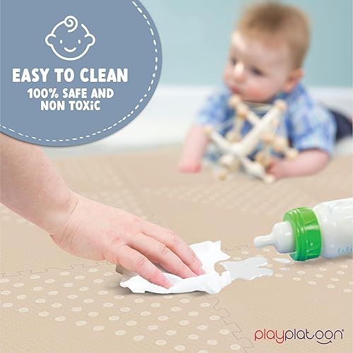 Miniatura 3 de Play Platoon Tapete grande de juego para bebé para piso 9, 72 x 72 pulgadas, azulejos de espuma entrelazados extragruesos de 24 x 24 pulgadas,