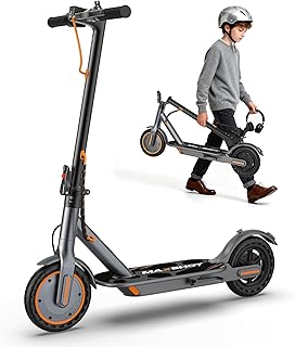 Maxshot Electric Scooter, 8.5" /10" /14" Tire, 16/19/22 Mph Top Speed, 12/16/21/27/28/49/50 Miles Long Range, Folding Escooter for Adults and Kids with Seat Bag, Dual Braking, Dual Suspension, App