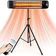 Wave 1500W Carbon Infrared Heater - Wall-Mounted & Freestanding with Remote - Quiet & Weatherproof for Indoor/Outdoor Use - Experience Next-Level, Efficient Heating