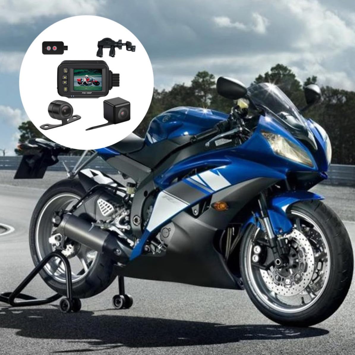 Motorrad Dashcam Ip67 Kunststoff mit Stereo Sensor und Speicher