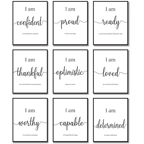 Outus 9 Pieces Inspirational Motivational Wall Art Office Bedroom Wall