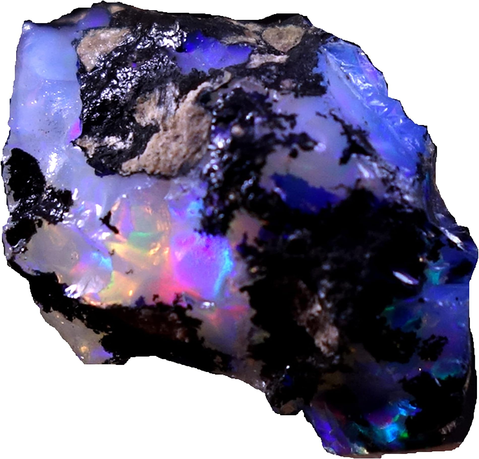 Tindi 27.55Cts 100% A+ Natural Ethiopian Welo Opal Rough Stone, Raw Crystal, October Birthstone, Jewelry Making Gemstone, Ultra Fire Striking Opal, Opal Rock, Handpicked Stone, Size-20X30X13 Mm