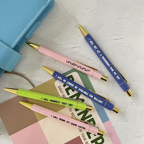 Miniatura 5 de Jxueych Bolígrafos divertidos de 5 unidades, tinta negra, punta mediana de 0.039 pulgadas, regalos divertidos de oficina para compañeros de trabajo,