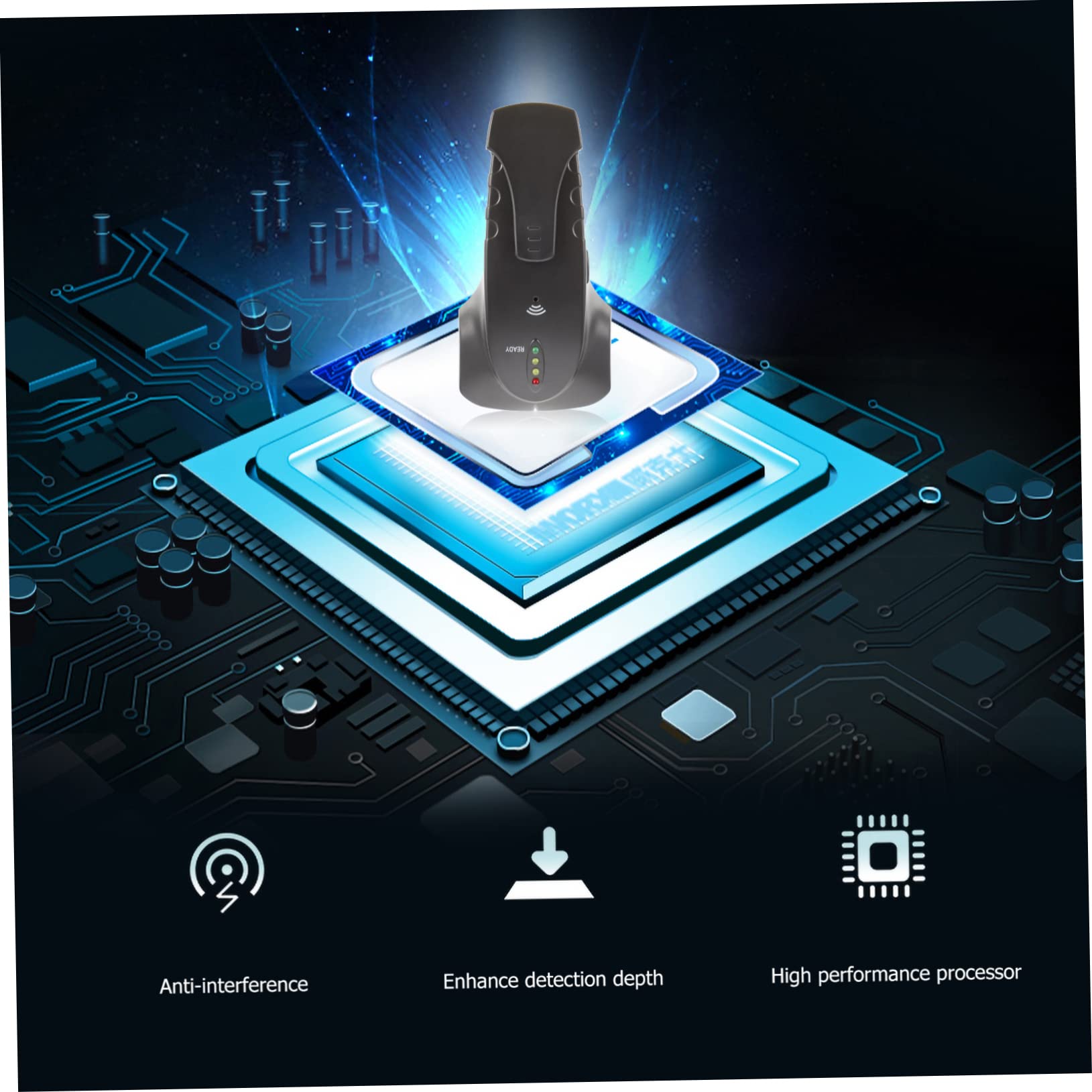 UKCOCO 3pezzi Rilevatore Di Metalli e Scanner Per Muri Soffitti e Pavimenti Sensore Per Localizzazione Di Oggetti Nascosti Con Indicatore Led e Allerta Sonora Facile Da Usare Con Funzione