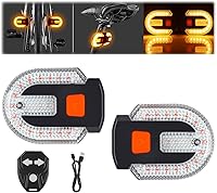 Vista 1 de 2 luces traseras de bicicleta con señales de giro, control remoto inalámbrico, carga USB, luz trasera de bicicleta, luces de bicicleta integradas e