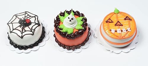 Miniatura 3 de Juego de 3 casas de muñecas en miniatura para tartas de Halloween, casa de muñecas coleccionables