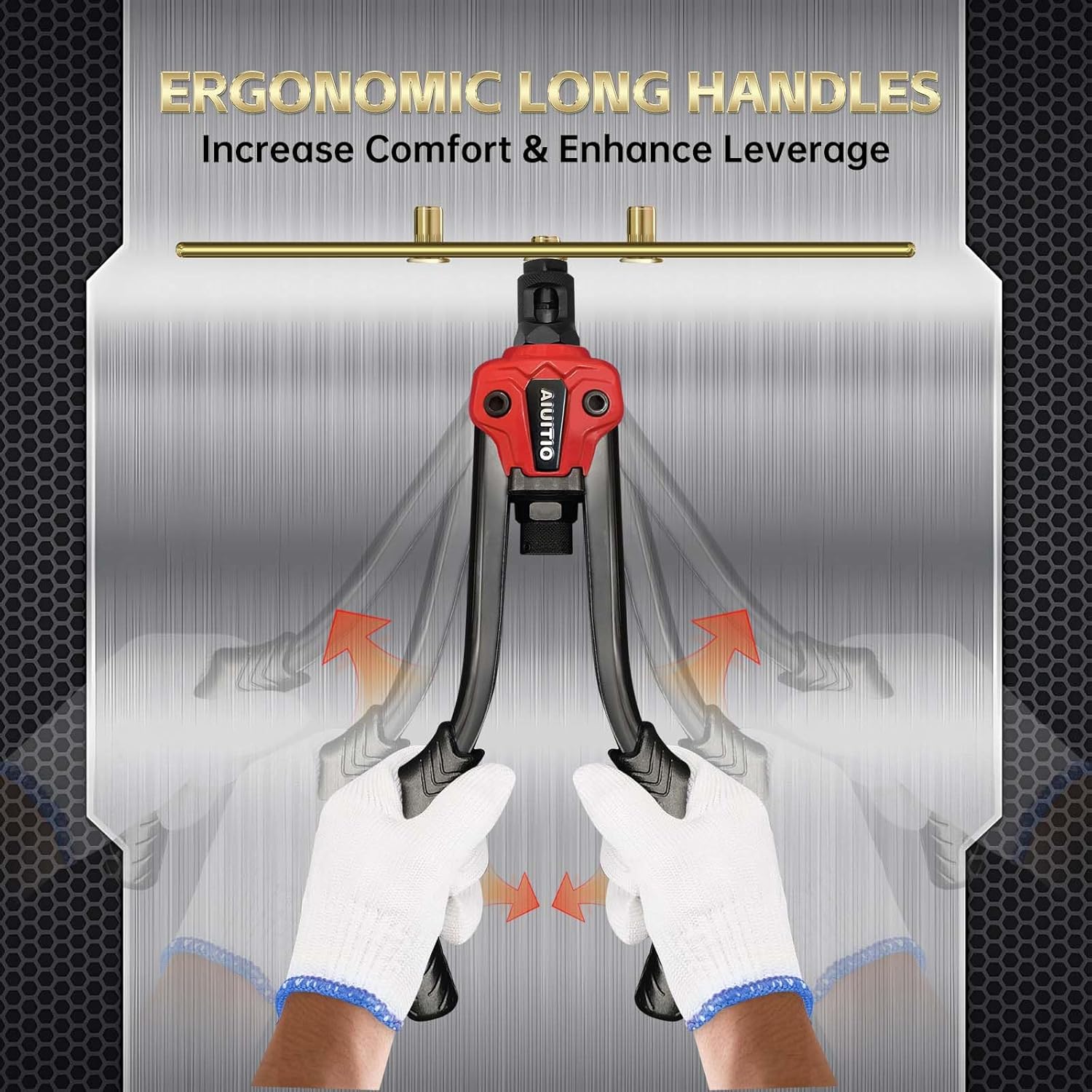 Rivet Nut Tool with a Step Drill Bit & 90 Rivnuts, 13" Heavy Duty Rivnut Tool Kit with 7 SAE & Metric Mandrels, Threaded Insert Hand Riveter with Rugged Carrying Case